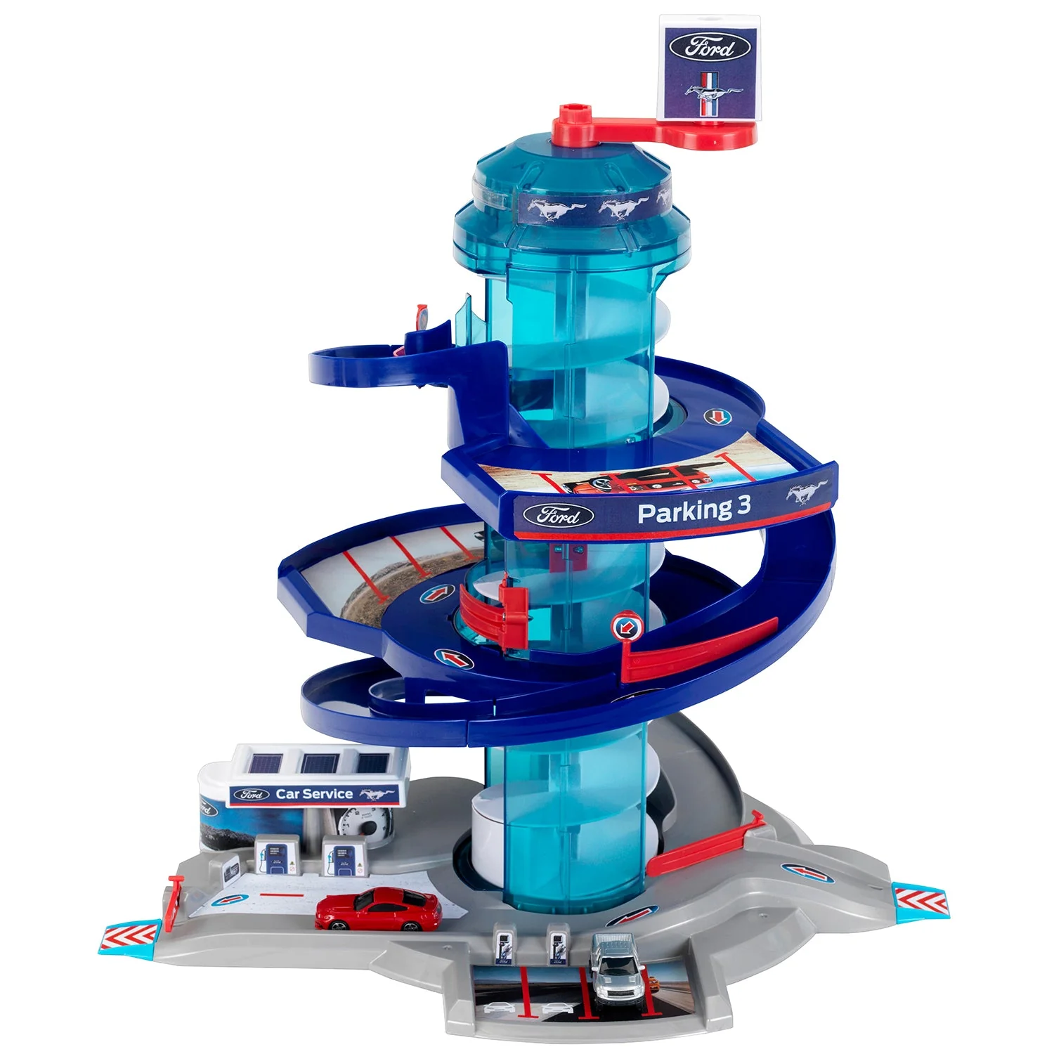 Theo Klein Ford Car Service Helix Parking Garage Toy Playset for Kids 3 and Up - Image 3