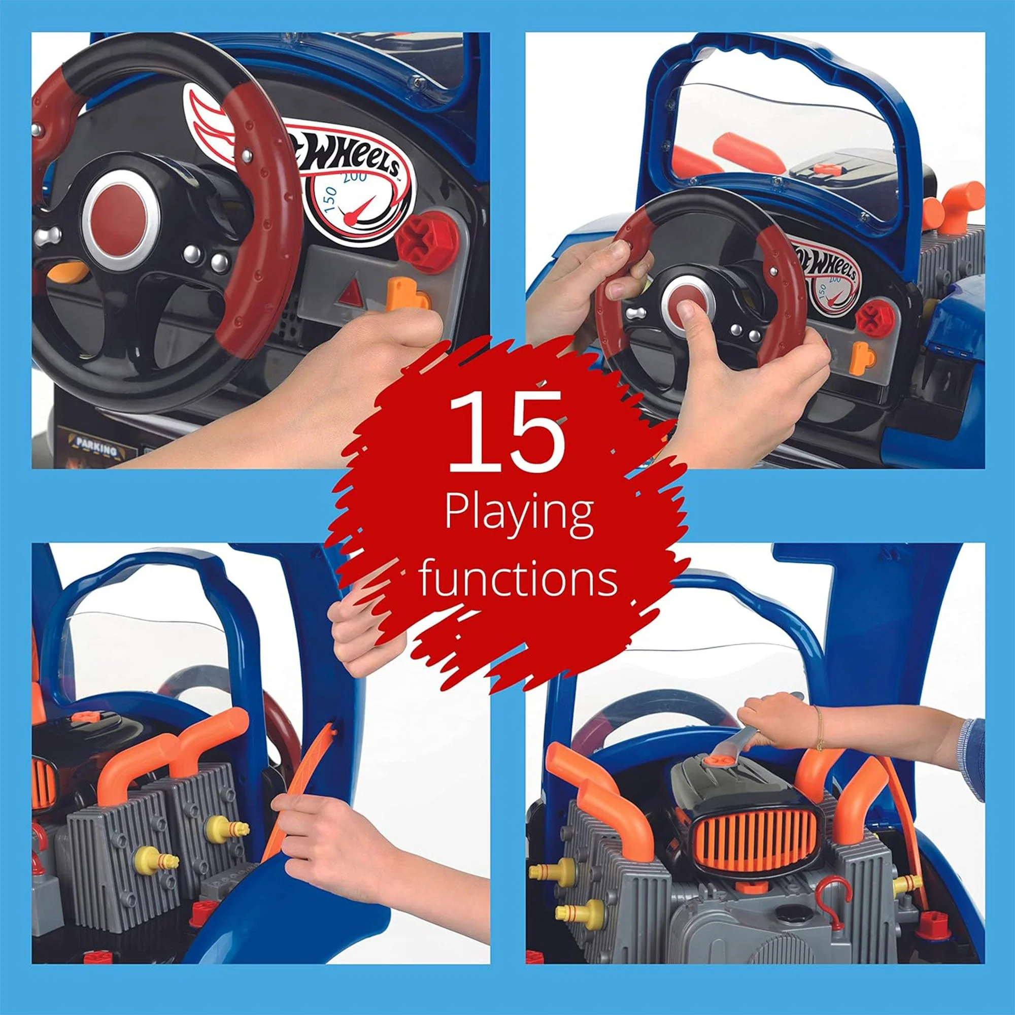 Theo Klein Hot Wheels Automotive Car Engine Interactive Toy Pretend Play Set - Image 3