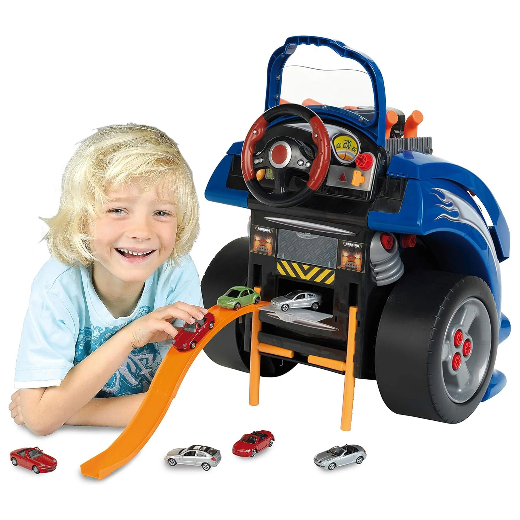 Theo Klein Kids Interactive Bosch Toy Car Engine Repair Service Station Playset - Image 5