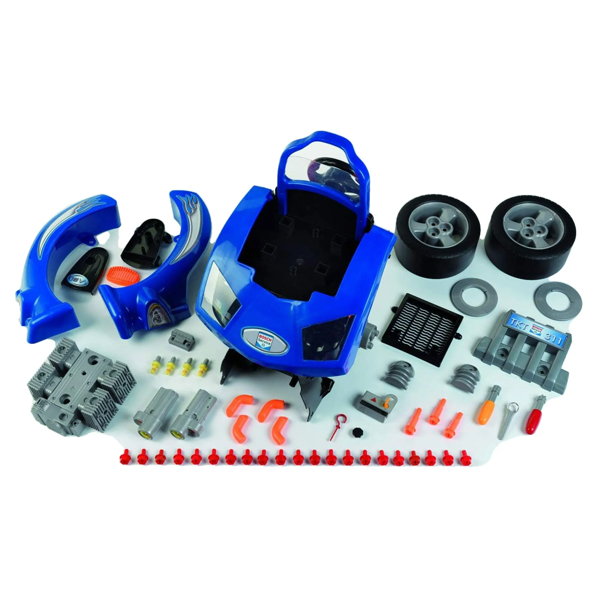 Theo Klein Kids Interactive Bosch Toy Car Engine Repair Service Station Playset - Image 9