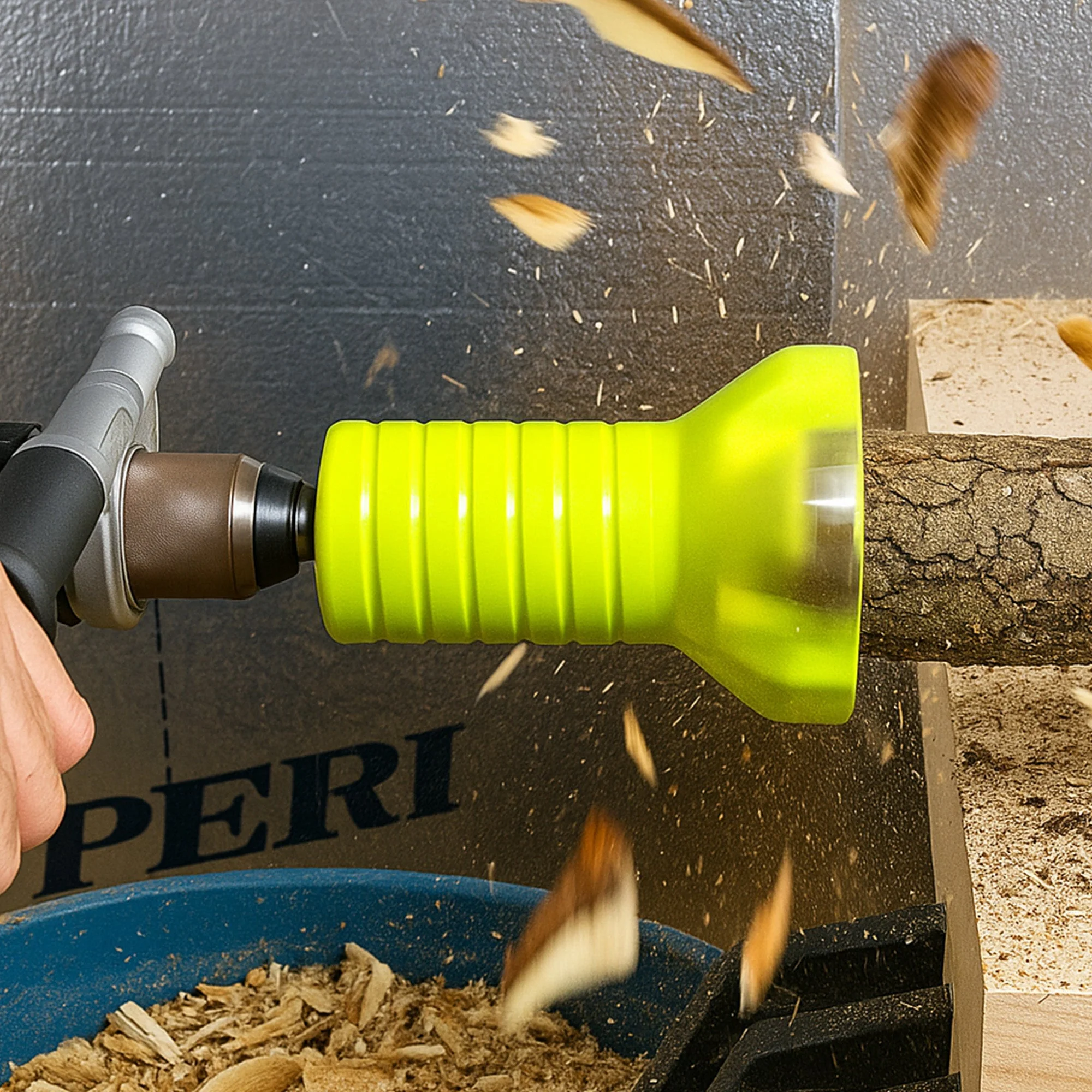 Timber Tuff 3 Piece 1, 1.5, and 2 Inch Tenon Cutter Set with Forstner Bit, Green - Image 4