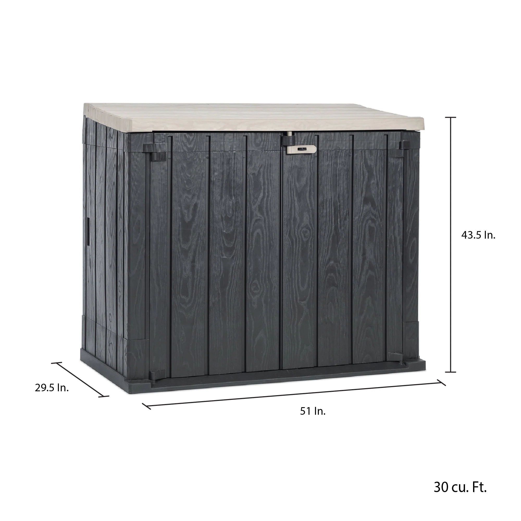 Toomax Stora Way All Weather 4.25' x 2.5' Storage Shed, Anthracite/Taupe Gray - Image 6
