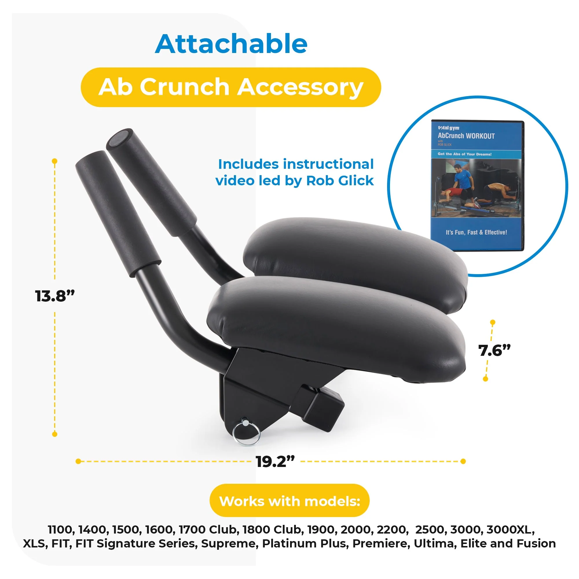Total Gym Attachable Ab Crunch Accessory and DVD for Home Gym Workout Machines - Image 3