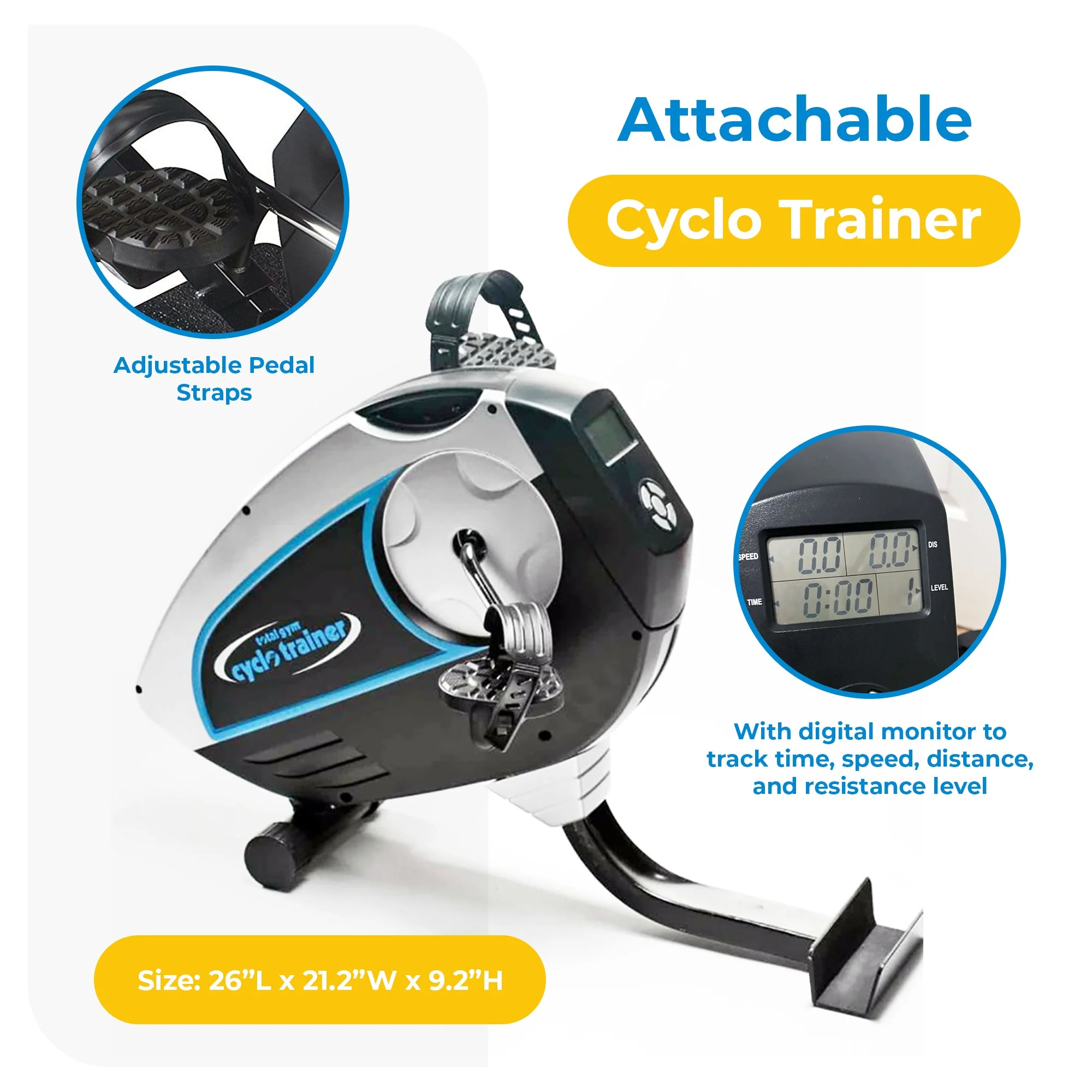 Total Gym Attachable Cyclo Trainer w/ Digital Monitor for Home Workout Machines - Image 3