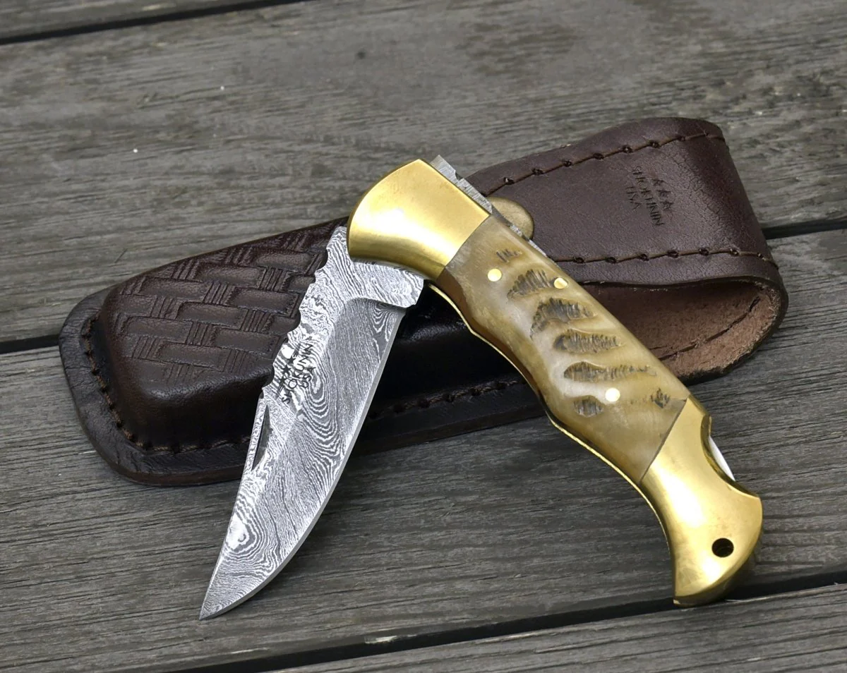 Tranquility Pocket Knife with Ram Horn Handle - Image 4