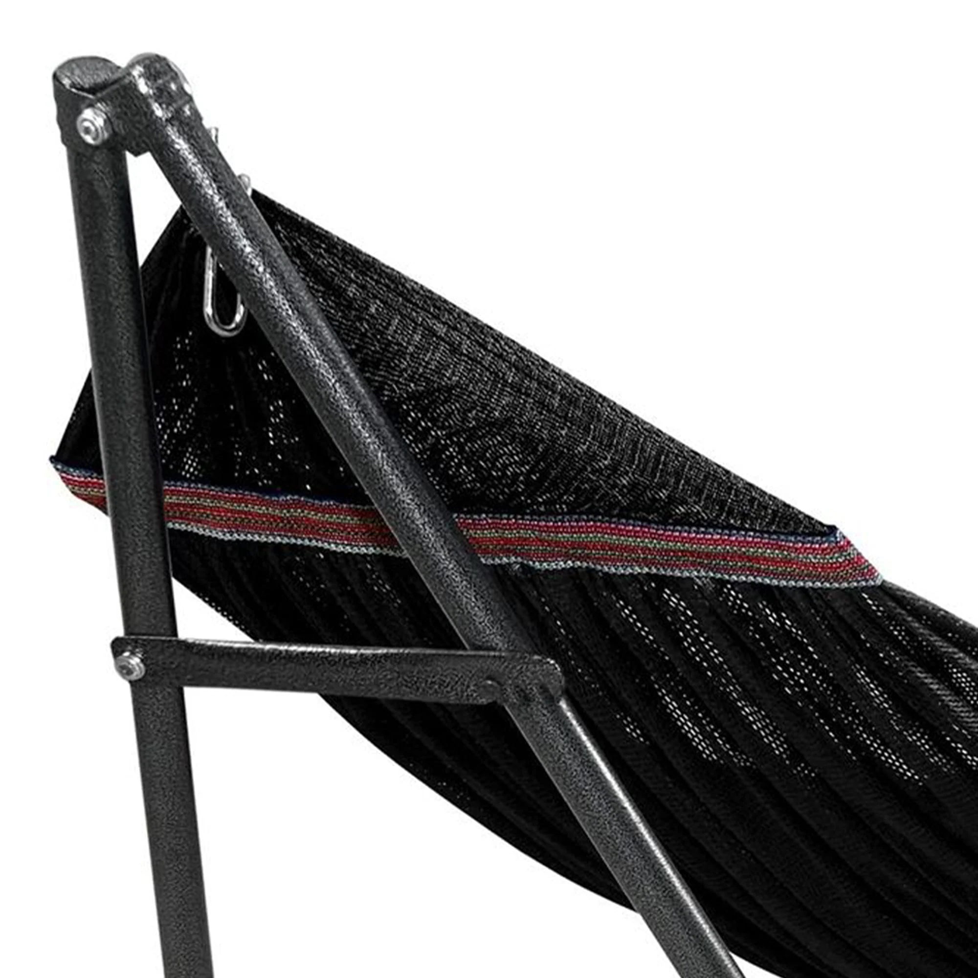 Tranquillo Universal 116" Double Hammock with Adjustable Stand and Bag, Black - Image 5