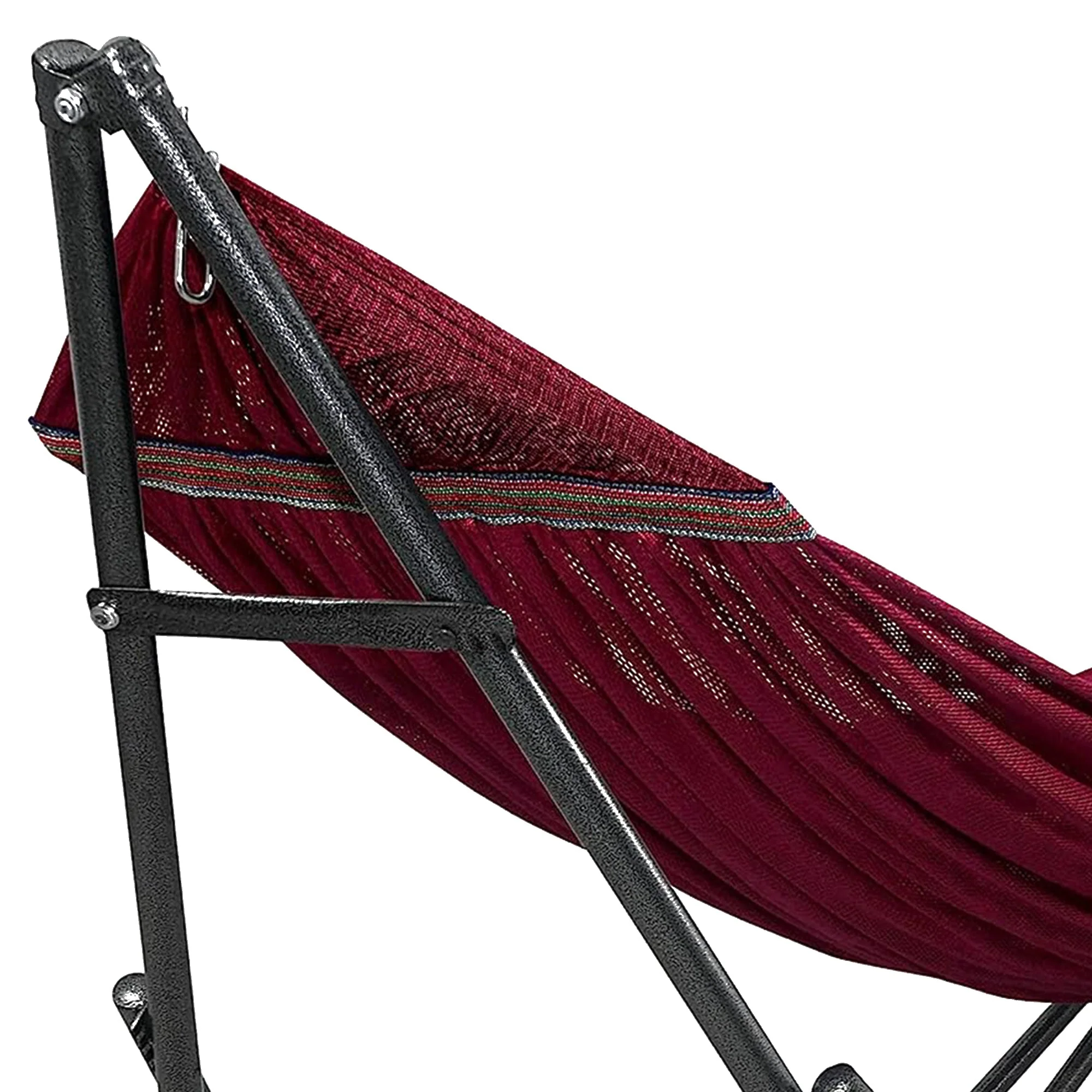 Tranquillo Universal 116" Double Hammock with Adjustable Stand and Bag, Red - Image 4