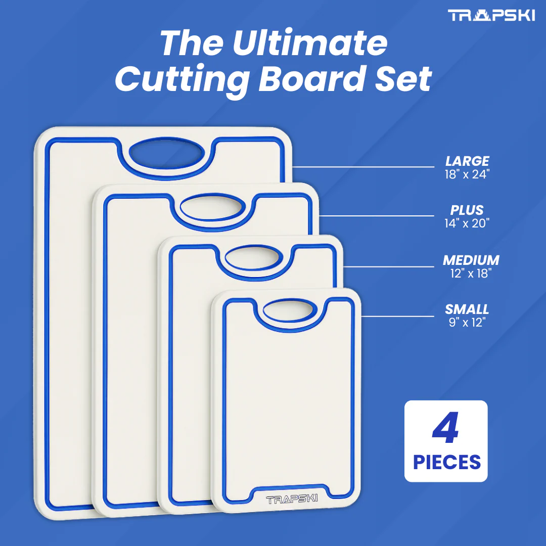 TRAPSKI Premium 1/2 Inch Thick HDPE Cutting Boards | Food-Grade Kitchen Prep Surface | Juice Grooves | Made in the USA - Image 10
