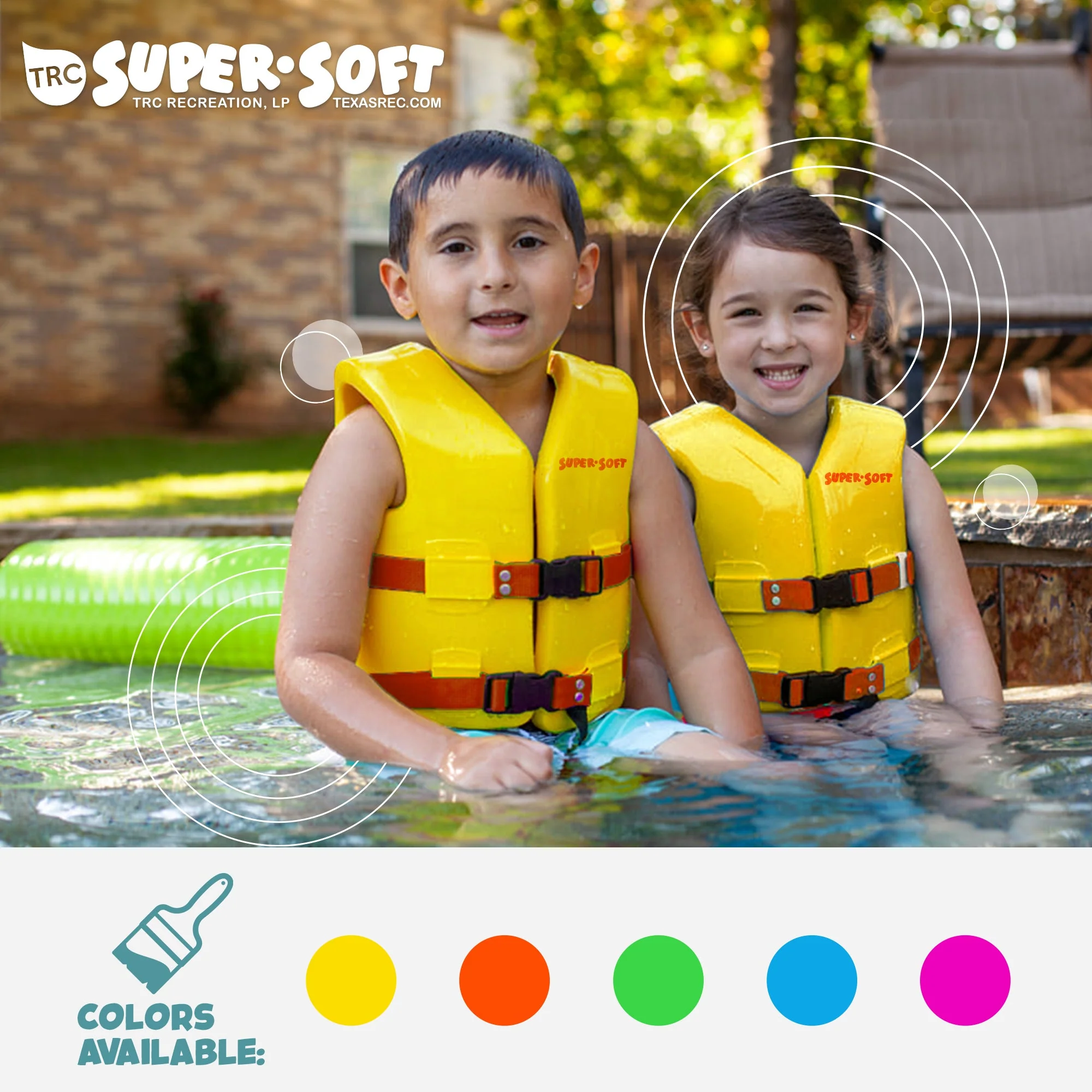 TRC Recreation Super Soft Child Life Jacket Swim Safety Vest, Small, Yellow - Image 5