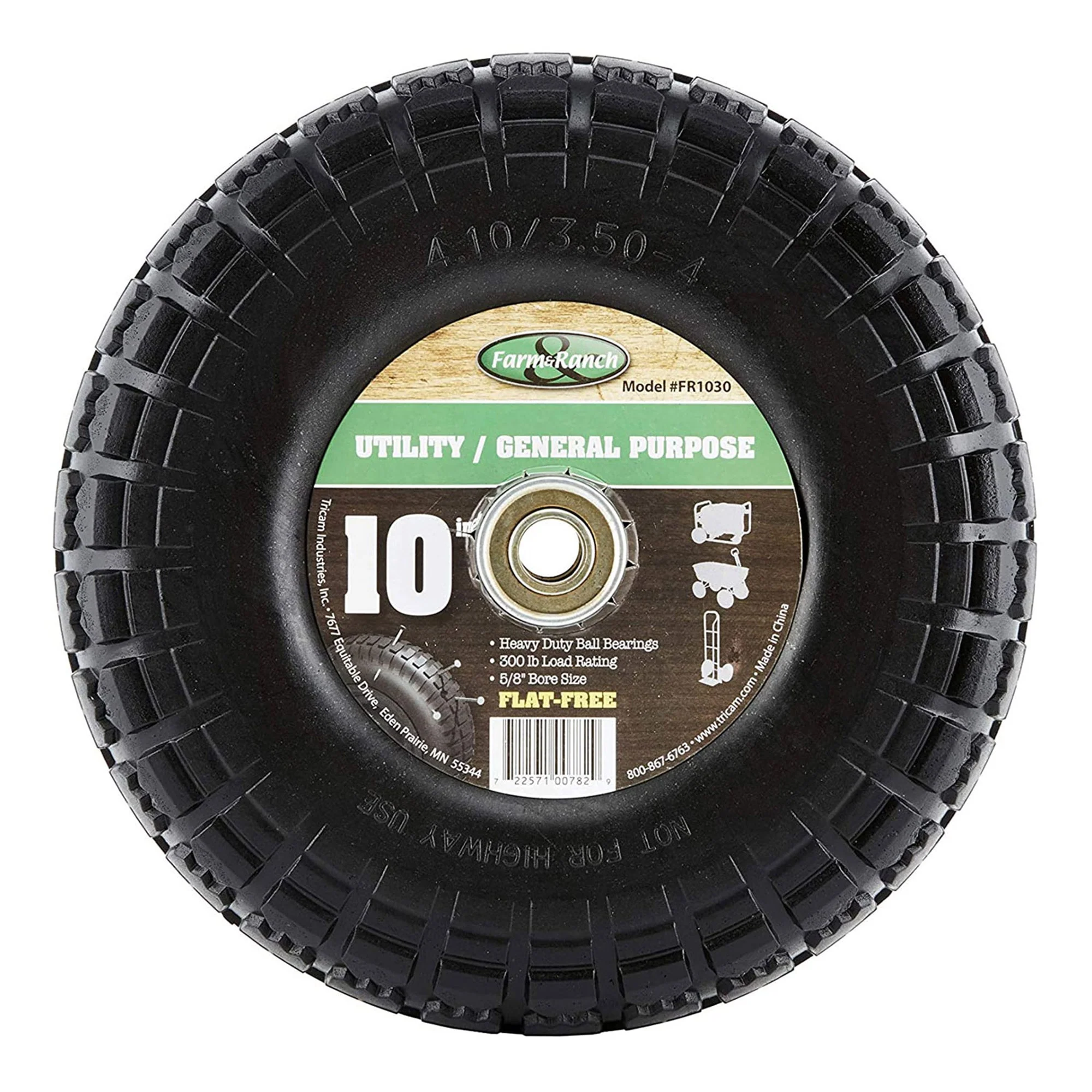 Tricam Farm & Ranch 10" No Flat Replacement Turf Tire for Utility Carts (2 Pack) - Image 3