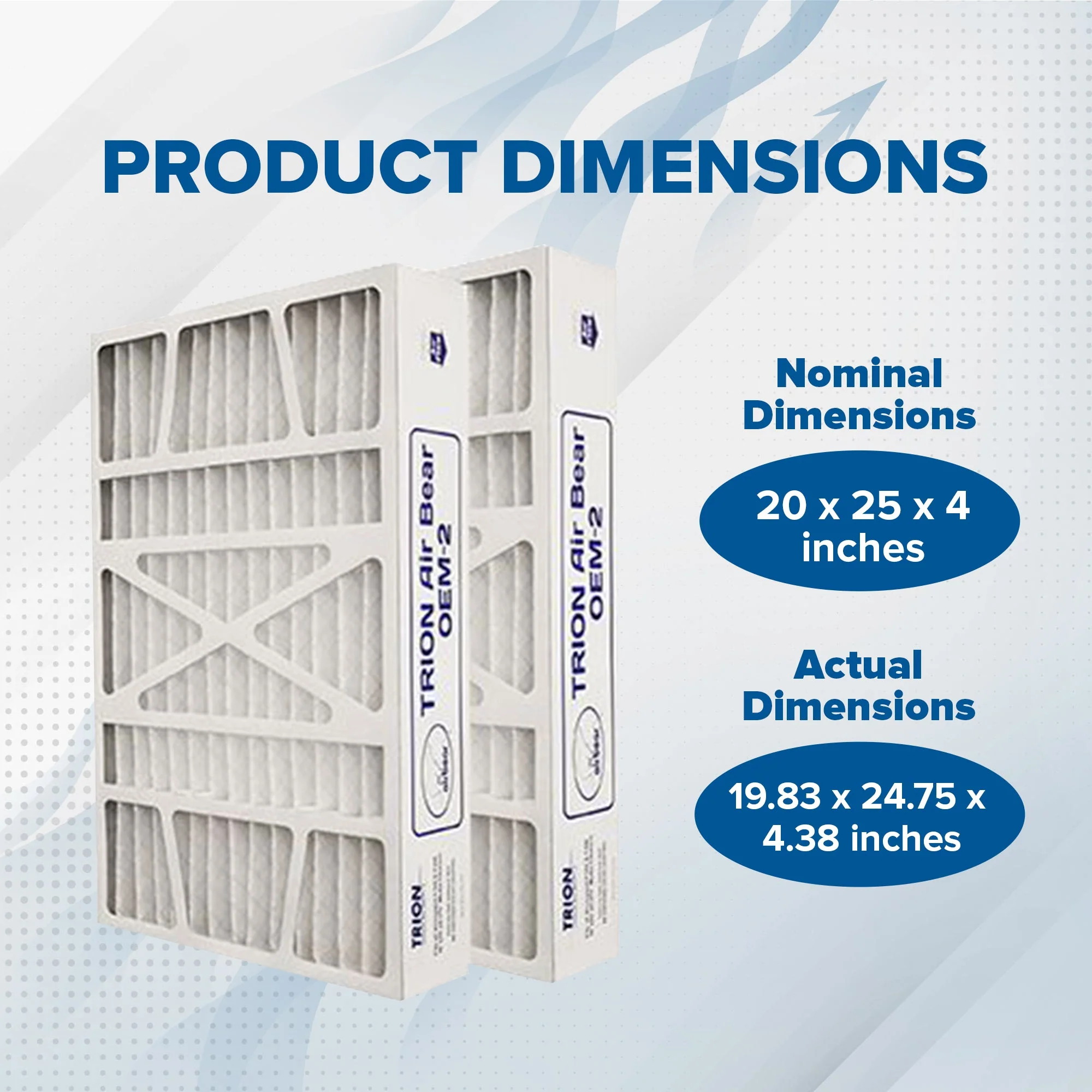 Trion Air Bear OEM 20x25x4 Inch MERV 8 Replacement Air Purifier Filter, 2 Pack - Image 2