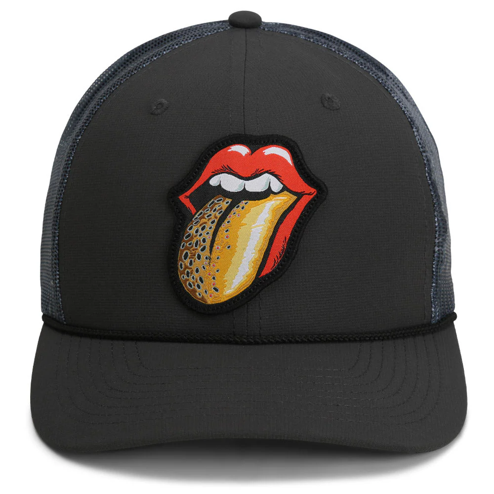 Trout Tongue Fly Fishing Hat Patch Mesh Back Rope Cap - Image 2