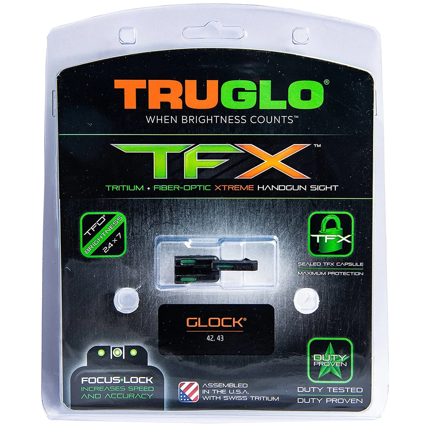 TruGlo TFK Fiber Optic Tritium Handgun Glock Pistol Sight Accessories, 42/43 - Image 8