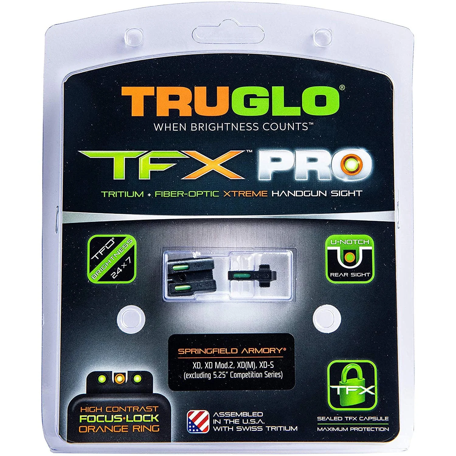 TruGlo TFK Pro Fiber Optic Tritium Handgun Sight Accessories for SF XD Models - Image 4