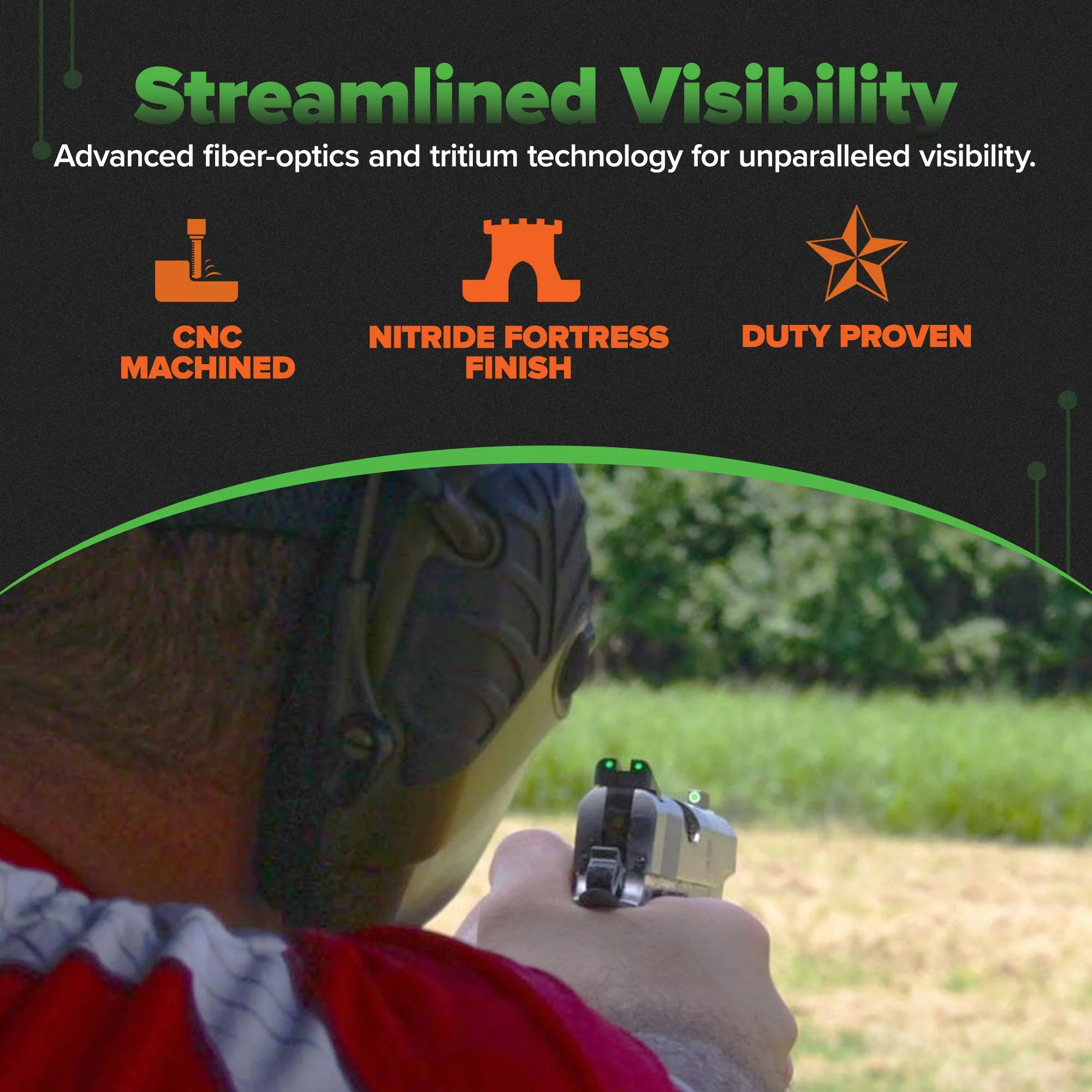 TruGlo Tritium Glow in the Dark Gun Sight for Smith & Wesson M&P Series Pistols - Image 3