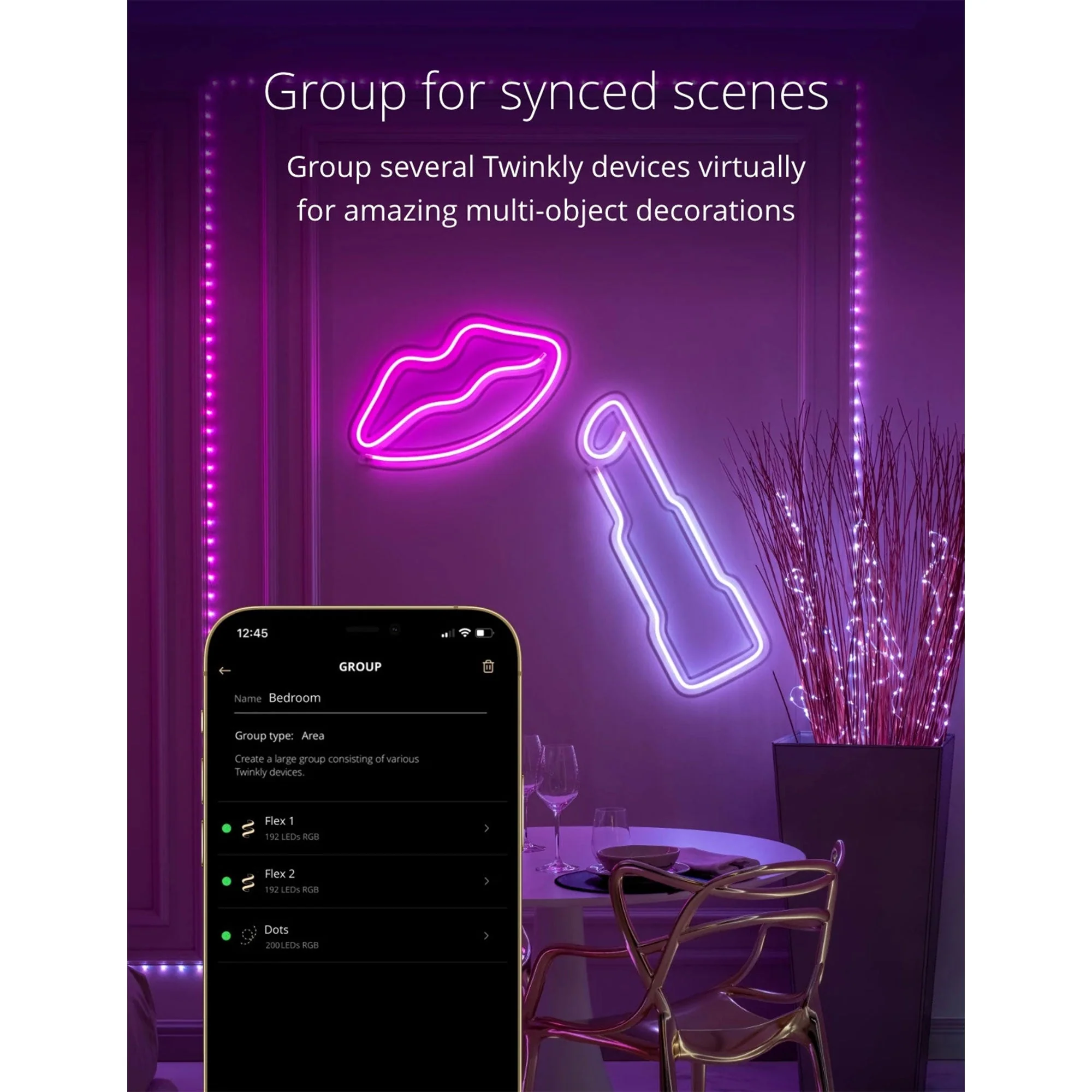 Twinkly Flex App-Controlled Flexible Light Tube RGB 16 Mil Colors 6.5' (4 Pack) - Image 4