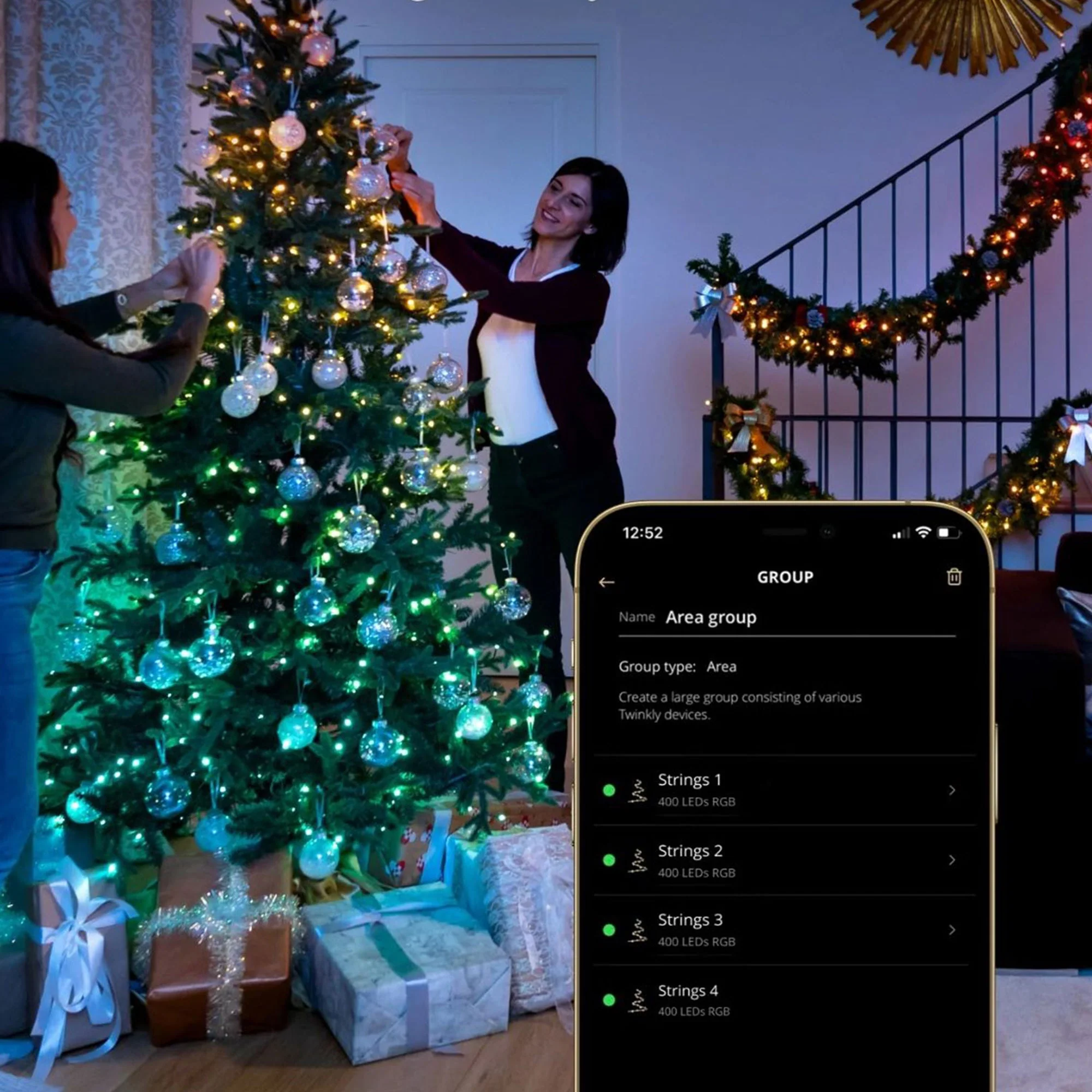 Twinkly Strings App-Controlled Smart LED Christmas Lights 400 Multicolor (2Pack) - Image 4