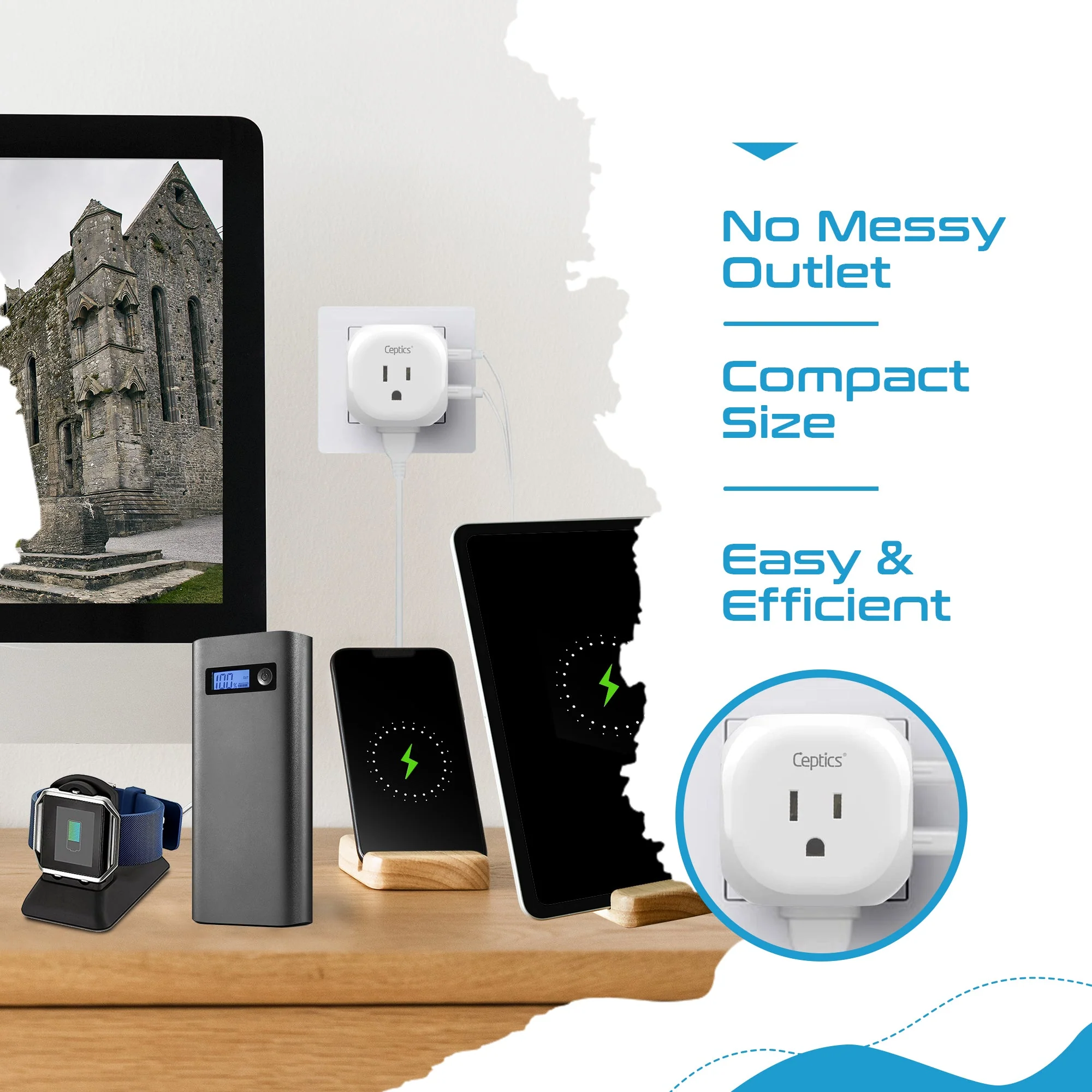 UK, England Travel Adapter Plug - Type G - 5 in 1 - Ultra Compact (PTU-7) - Image 7