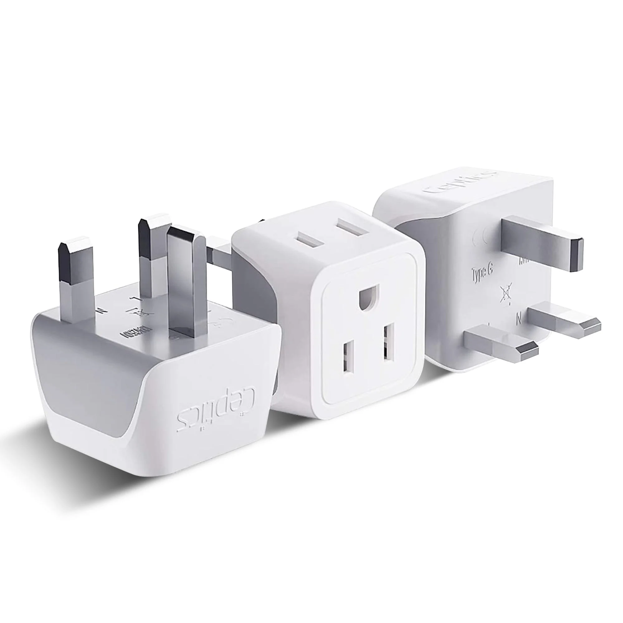 UK, England Travel Adapter - Type G - Ultra Compact (CT-7, 3 Pack)