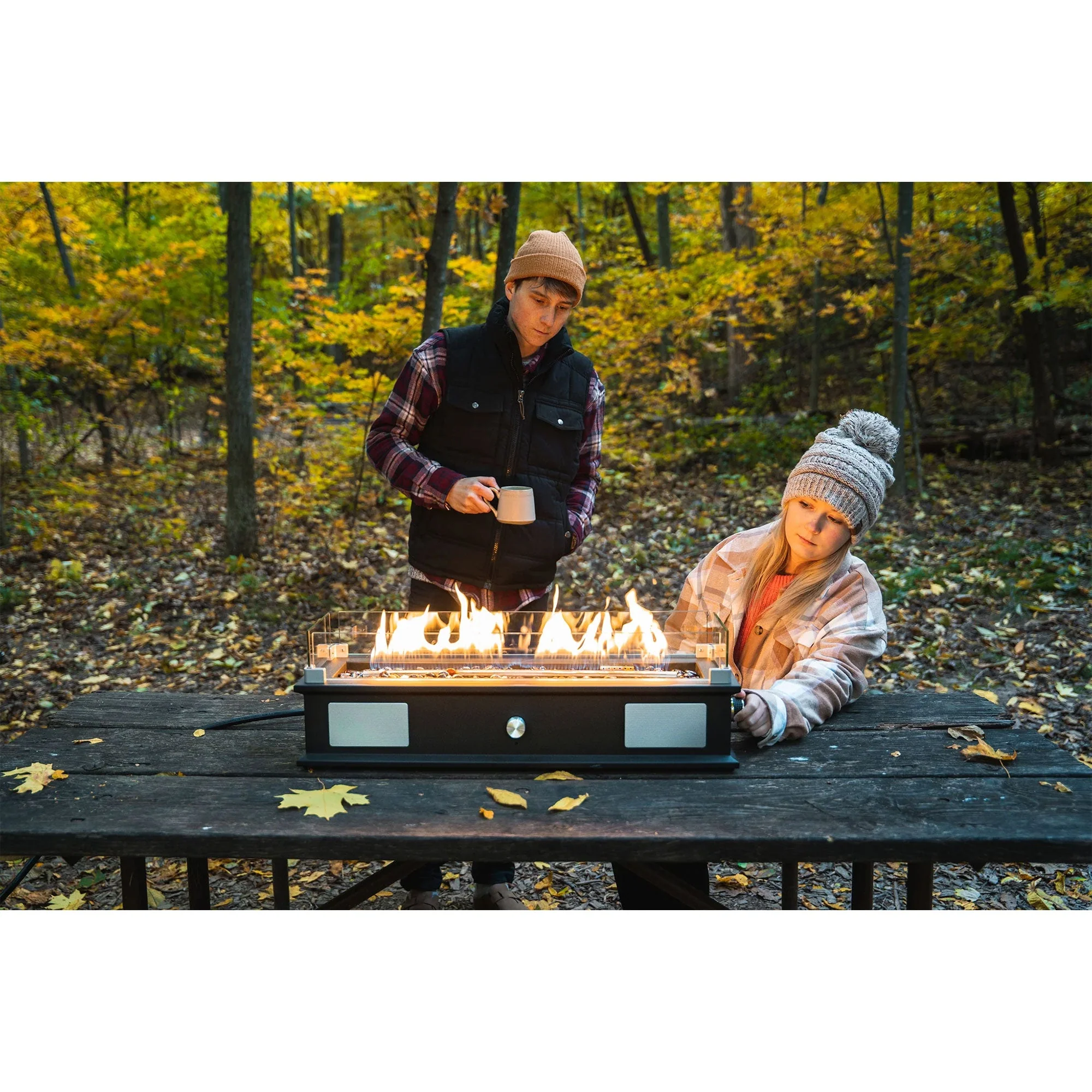 Ukiah Co. LOOM Rechargeable Bluetooth Tabletop Fire Pit with Sound System, Black - Image 6