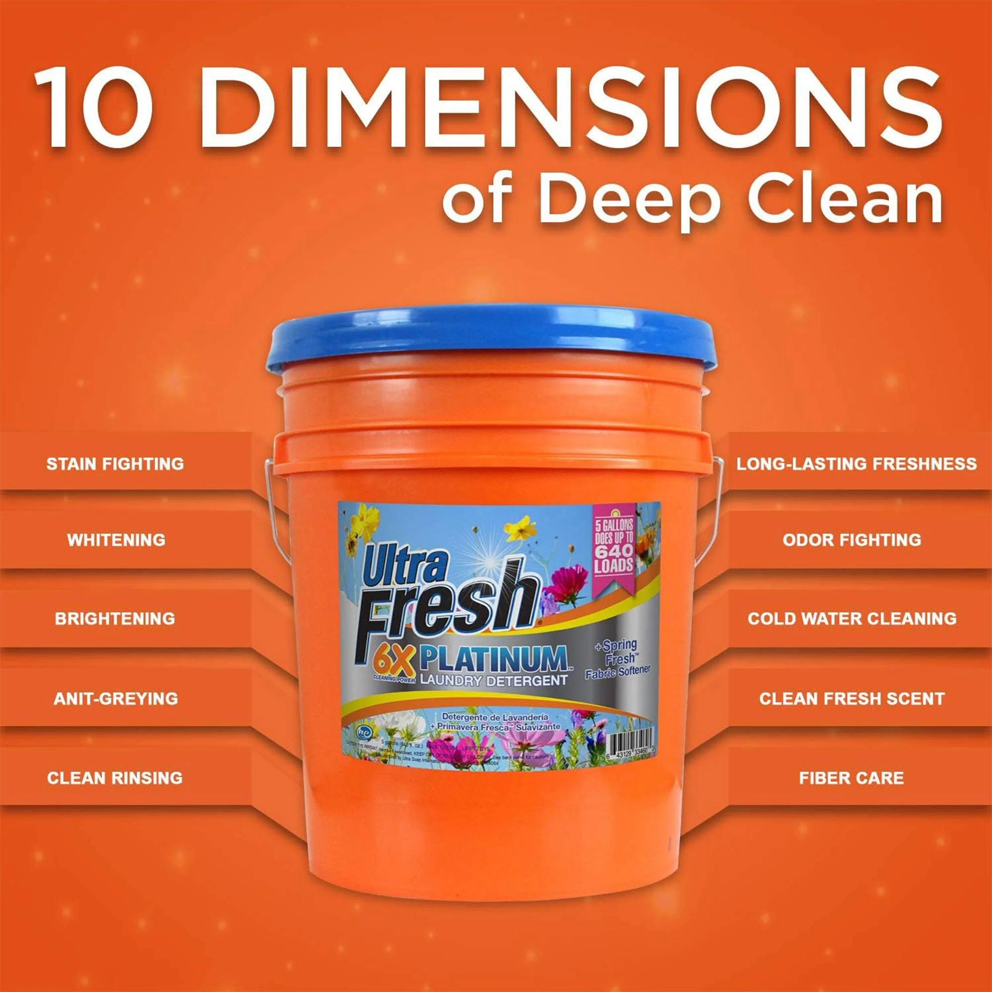 Ultra Fresh 6X Platinum 5 Gal Detergent with Spring Fresh Softener (5 Pack) - Image 4