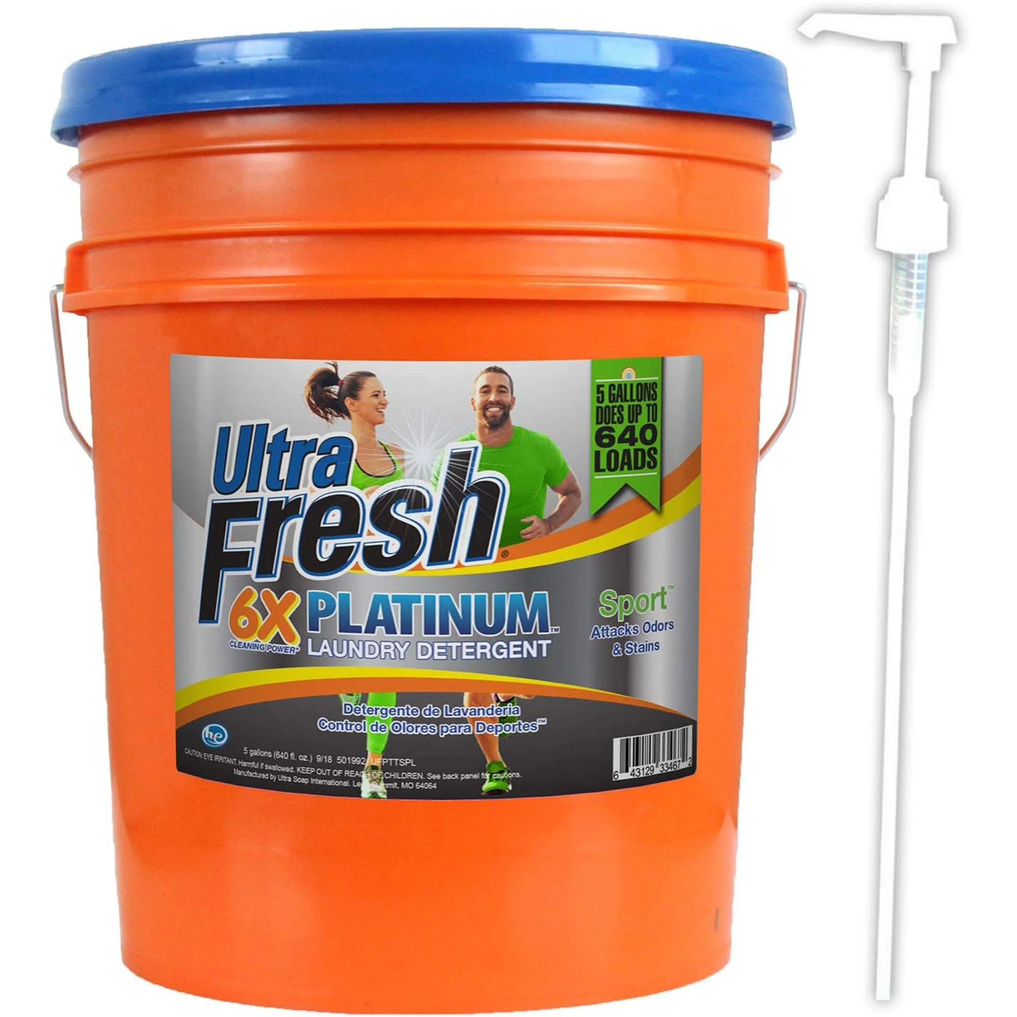 Ultra Fresh 6X Platinum 5 Gal Sport Laundry Detergent, Up to 640 Loads (4 Pack) - Image 2