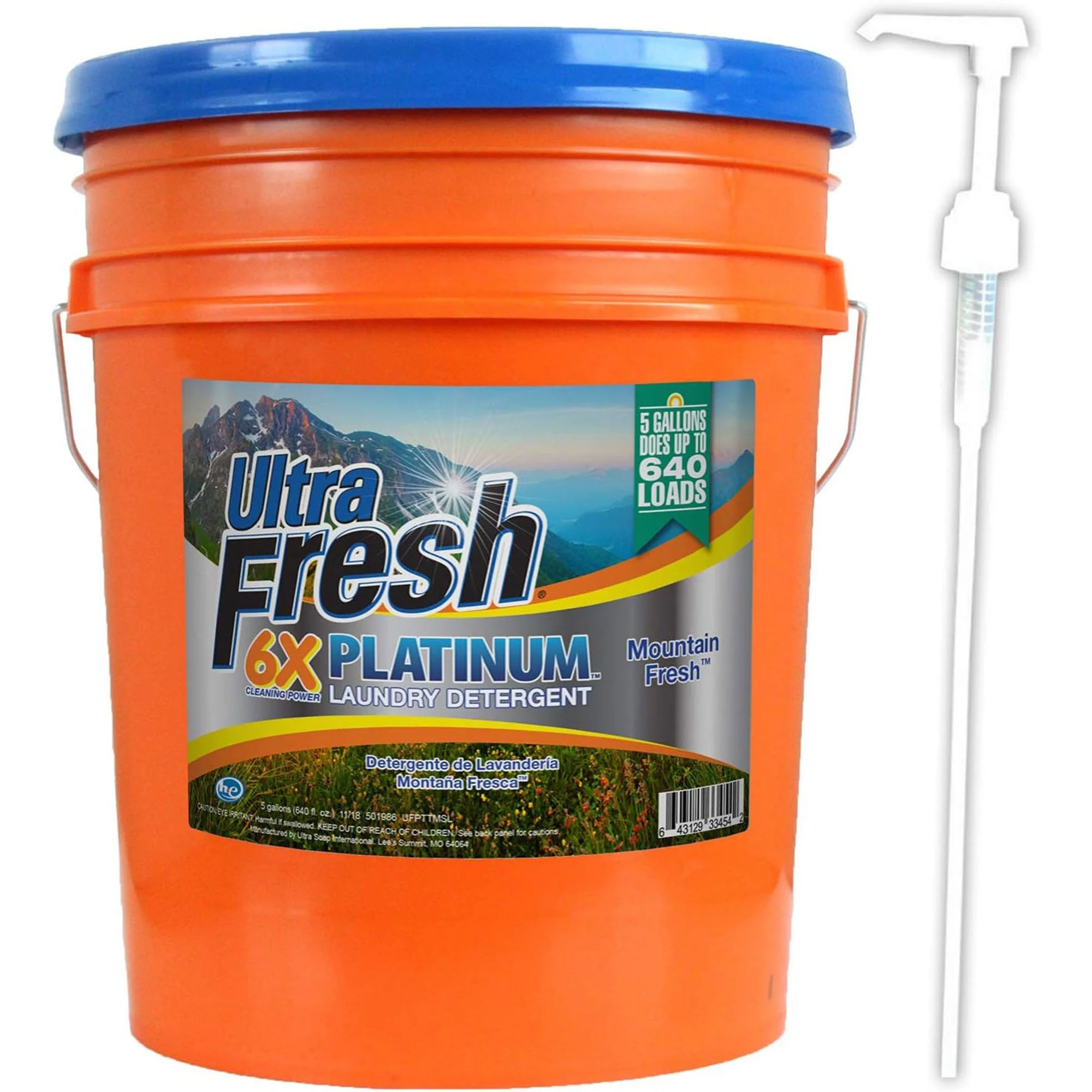 Ultra Fresh 6X Platinum 5 Gallon Laundry Detergent, Mountain Fresh (4 Pack) - Image 2