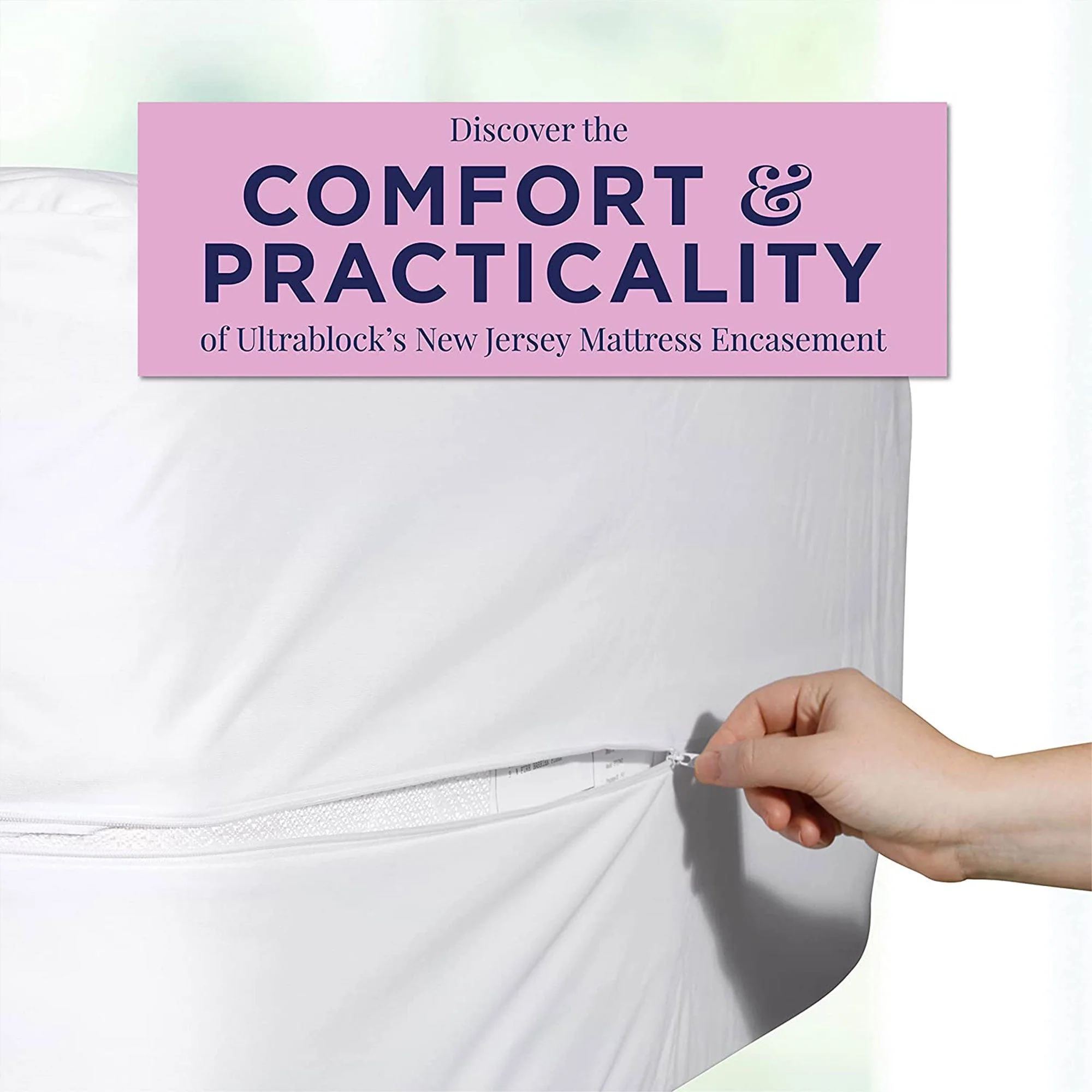 UltraBlock Zippered Mattress Protector Waterproof Cover Encasement, King, White - Image 7