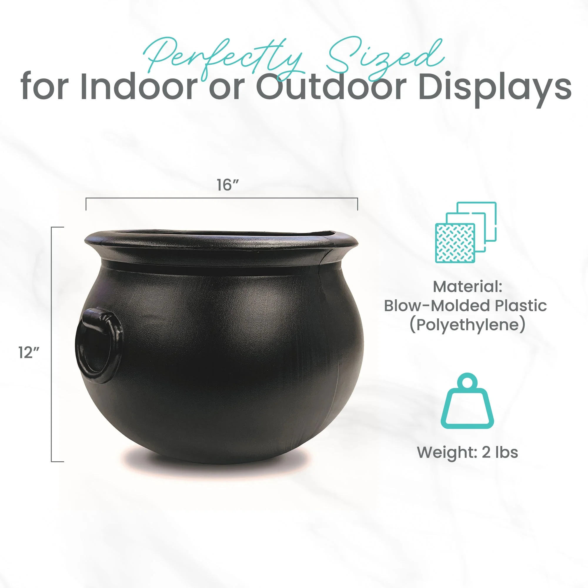Union Products 55160 16 Inch Witch Cauldron Spooky Halloween Decoration, Black - Image 3