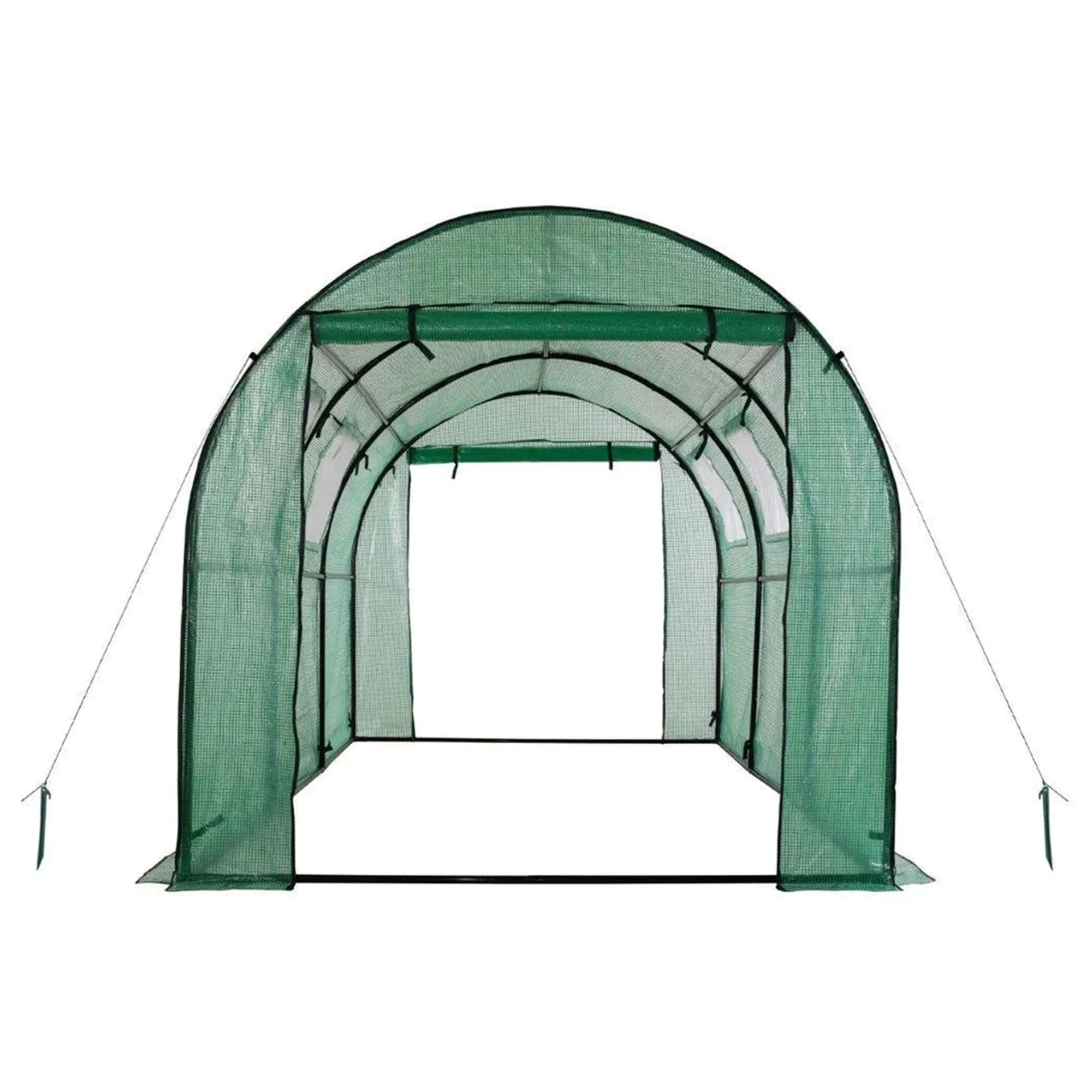 Upper Bounce Ogrow 2 Door Walk In Greenhouse with Ventilation Windows, Green - Image 2