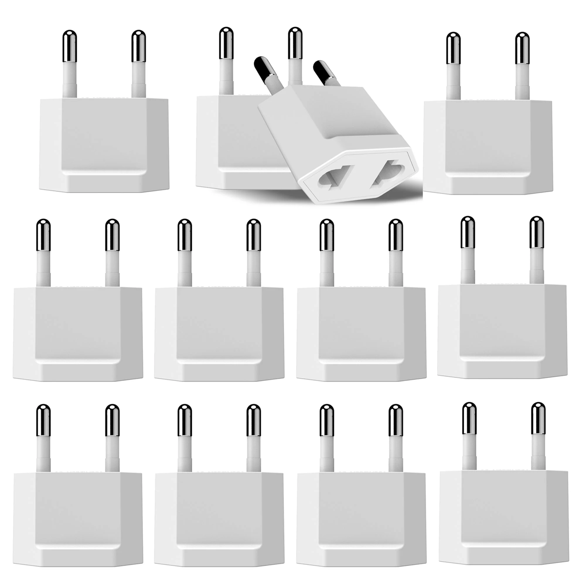USA / N. America to Europe Travel Adapter - Non-Grounded (UP-12AE, 12 Pack) - Image 9