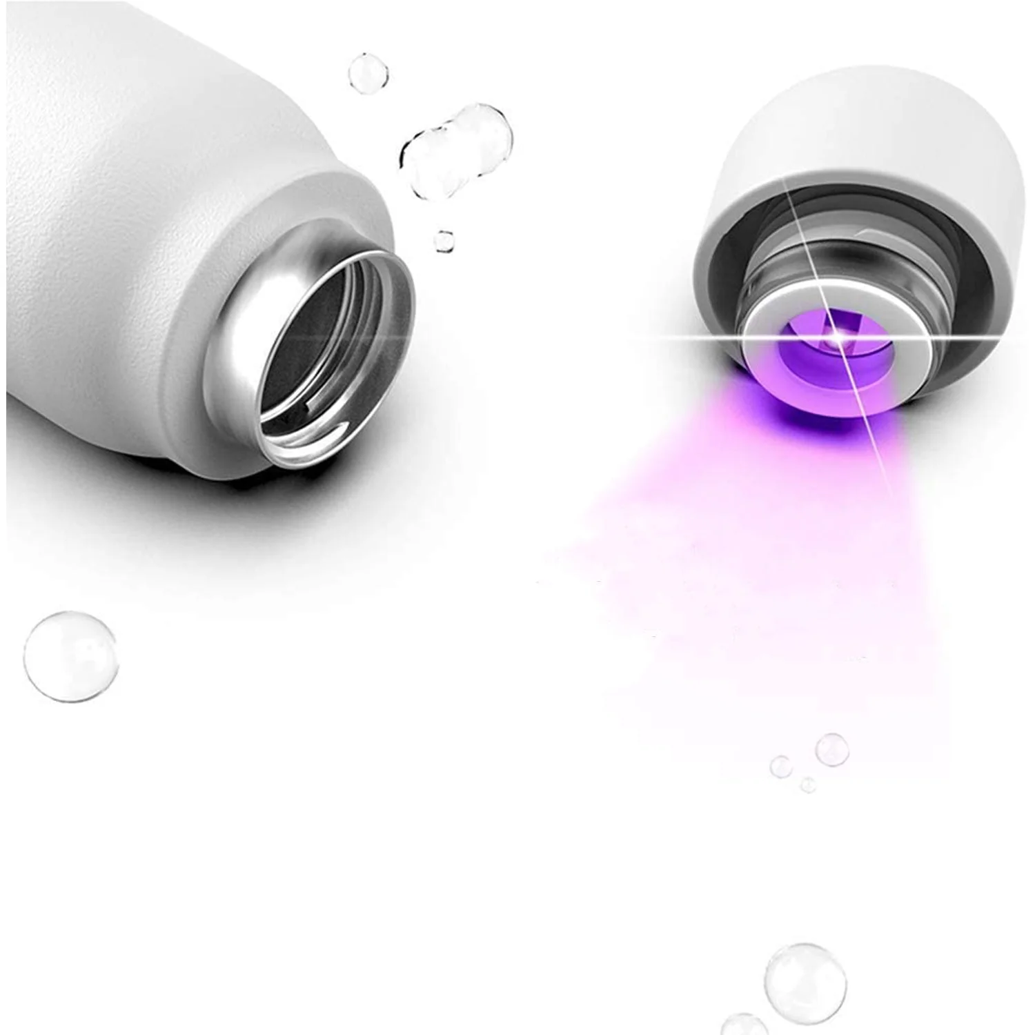 UVILIZER Pure Portable Water Bottle w/ Disinfecting UV LED Light Sanitizer Cap - Image 3