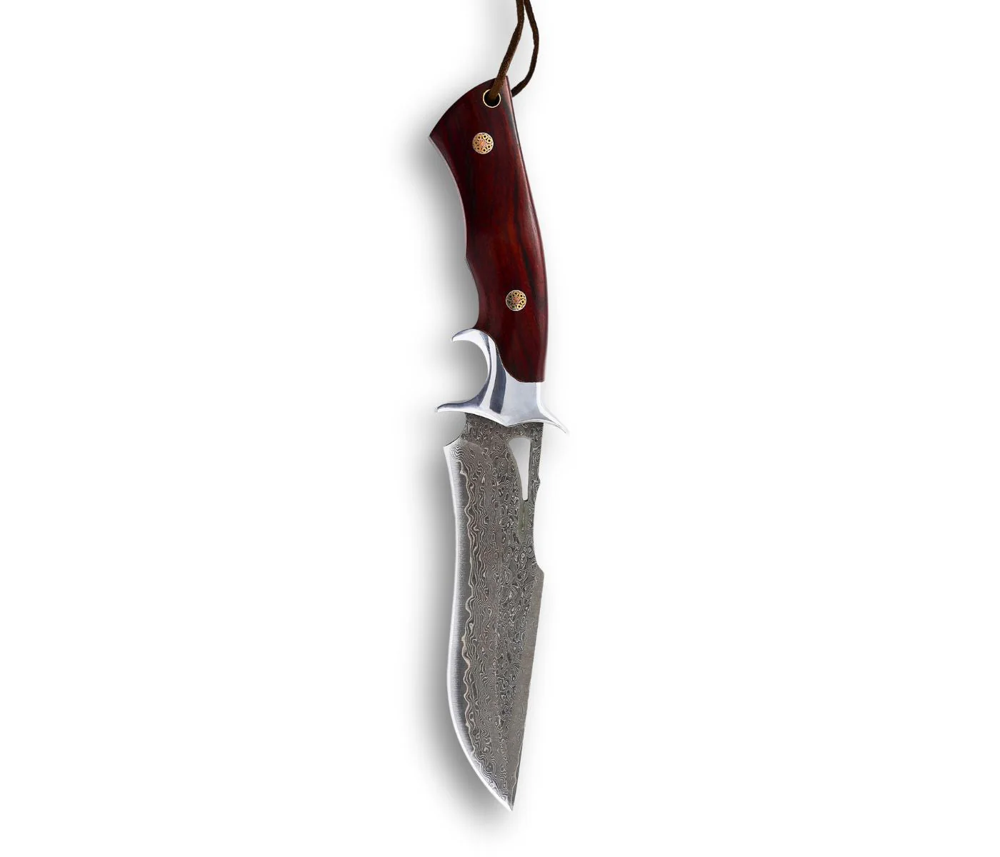 Velar Japanese Hunting Knife with VG-10 Damacus Blade and Exotic Red Sandal Wood Handle - Image 2
