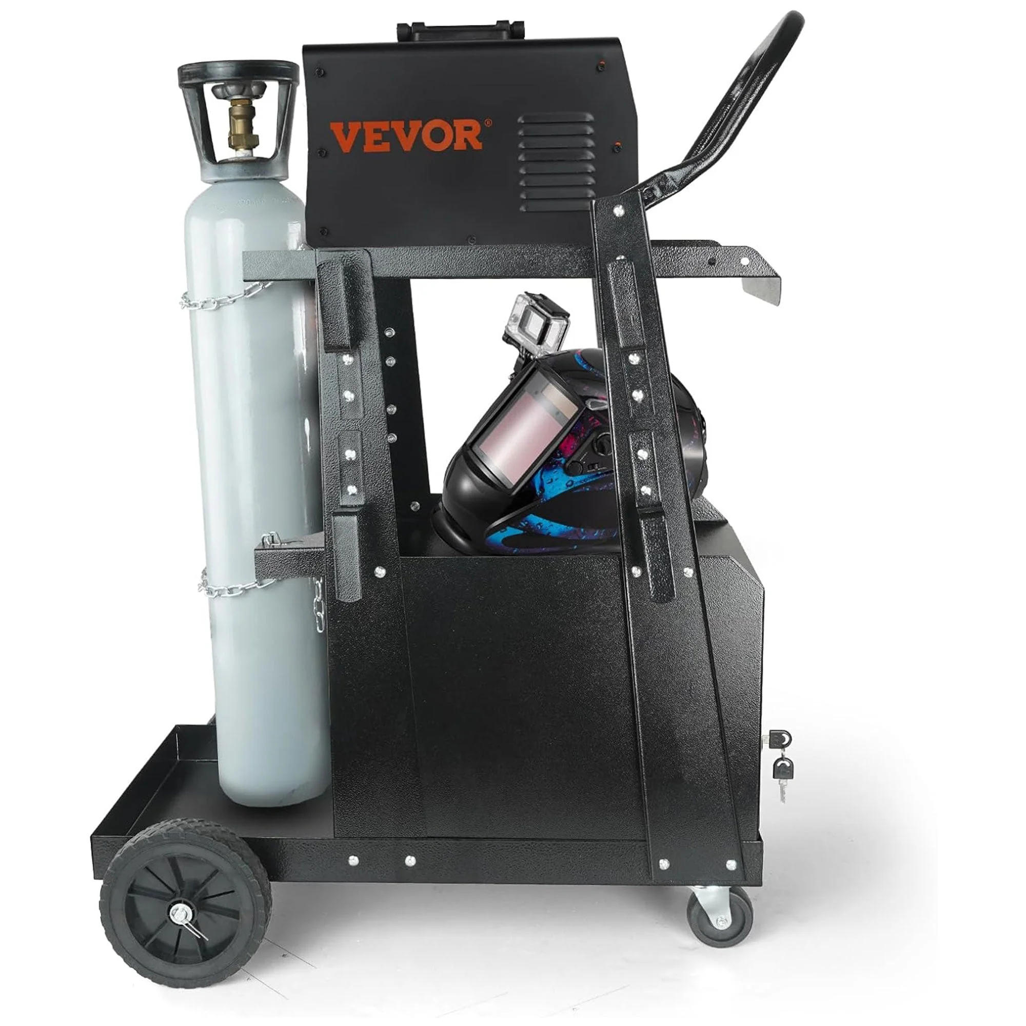 Vevor 2 Tier Welding Cart with Anti Theft Lockable Cabinet and Swivel Wheels - Image 10