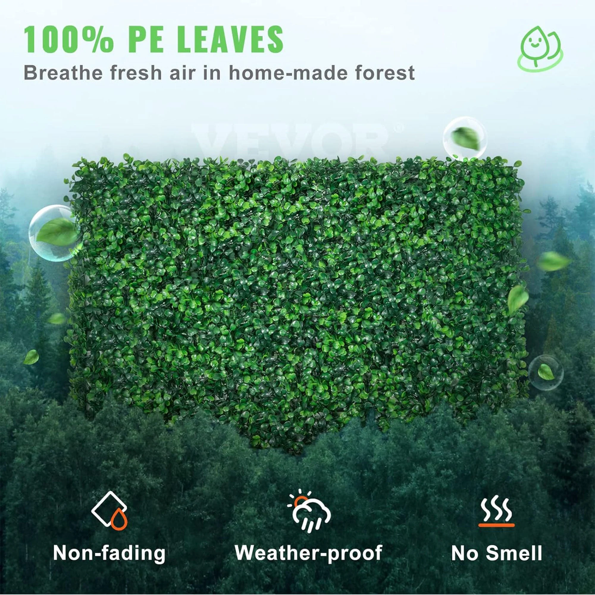 VEVOR 24 Piece 24"x16" Artificial Boxwood Panels for Indoor & Outdoor Use, Green - Image 6