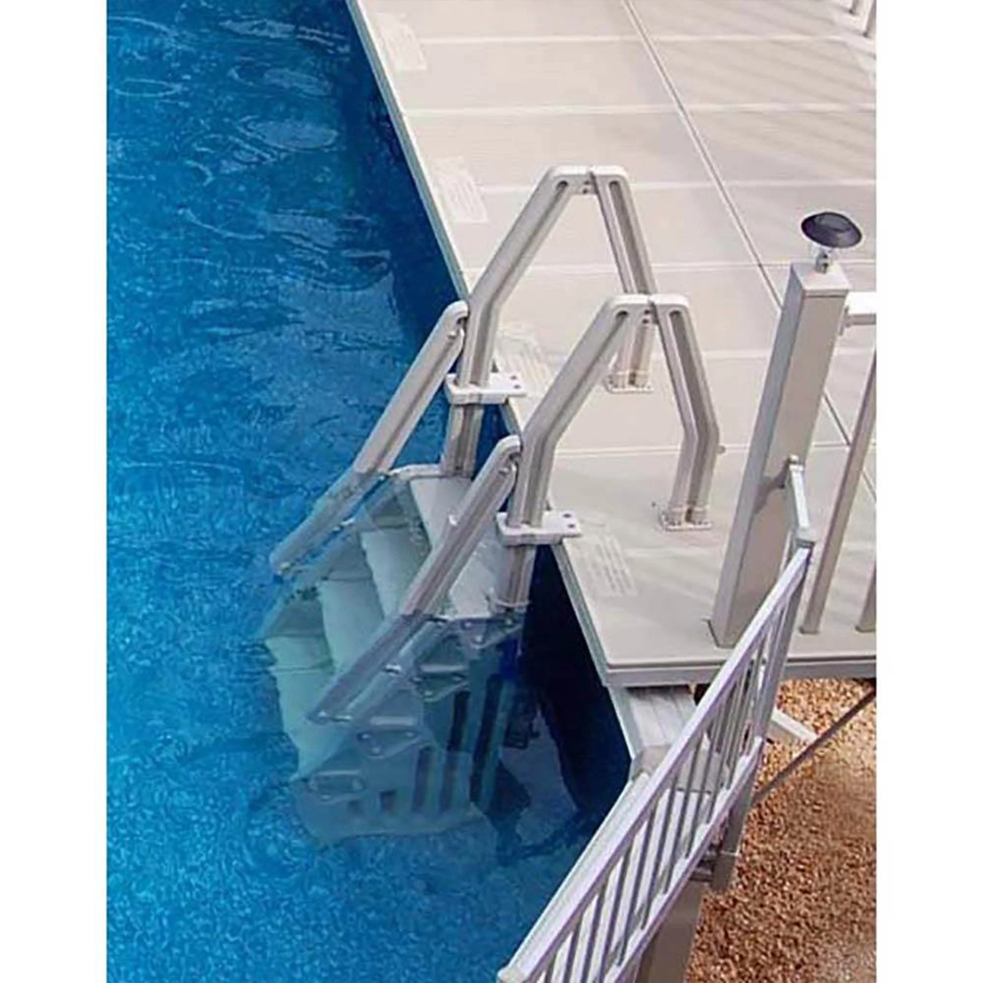 Vinyl Works Adjustable 24 Inch In-Pool Step Ladder for Above Ground Pools, White - Image 7