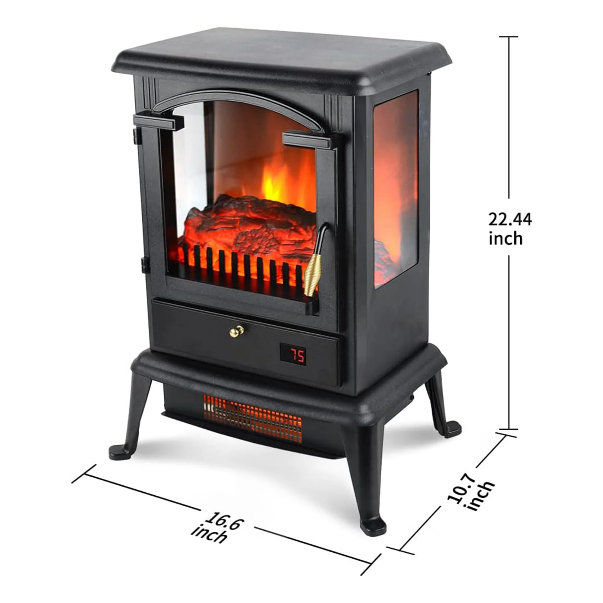 VOLTORB Freestanding Portable Electric Fireplace Heater Stove w/Remote Control - Image 4