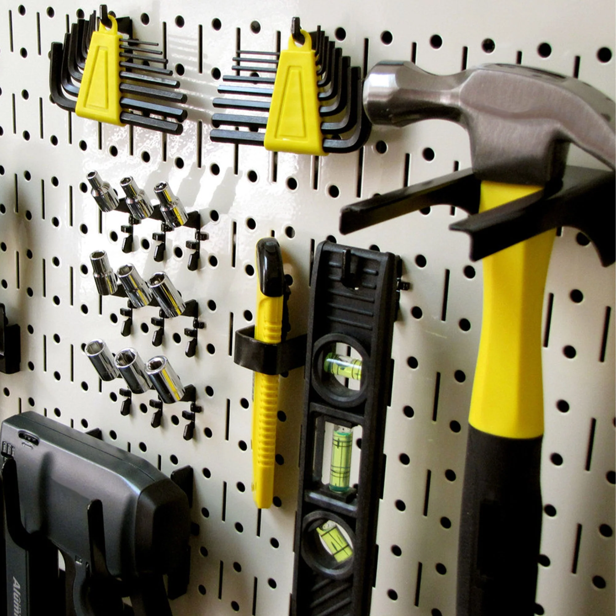 Wall Control 32" x 16" Horizontal Pegboard Garage Tool Organizer, Beige (3 Pack) - Image 9