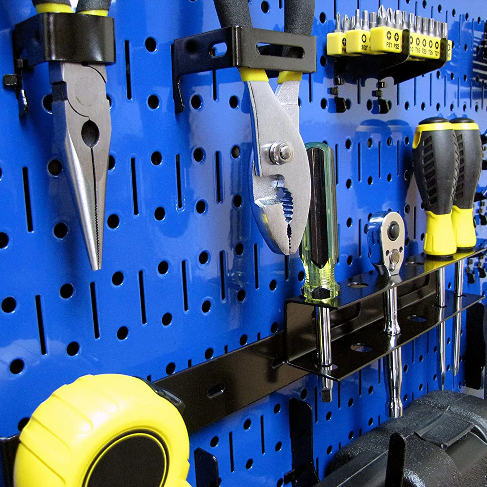 Wall Control 32" x 16" Horizontal Pegboard Garage Tool Organizer, Blue (3 Pack) - Image 9