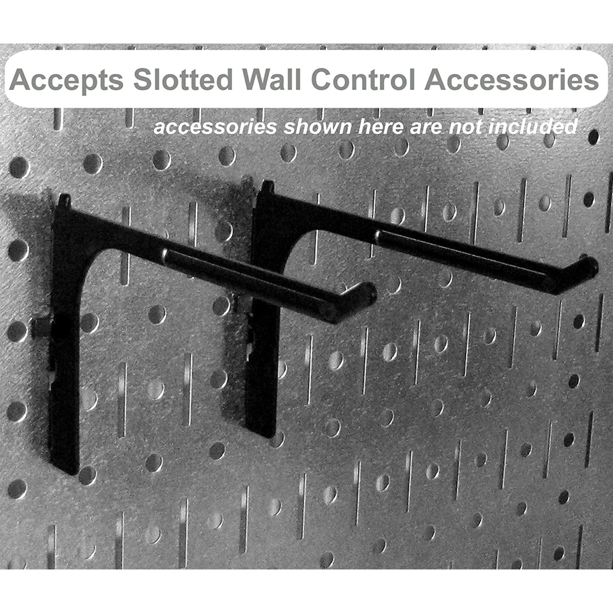 Wall Control 32" x 16" Horizontal Pegboard Garage Tool Organizer, Grey (2 Pack) - Image 7