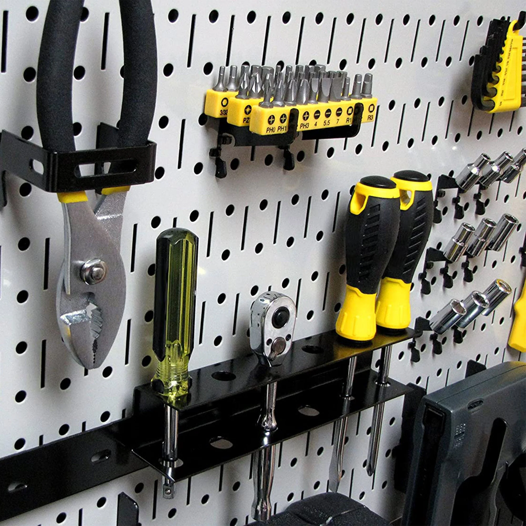 Wall Control 32" x 16" Horizontal Pegboard Garage Tool Organizer, Grey (2 Pack) - Image 9