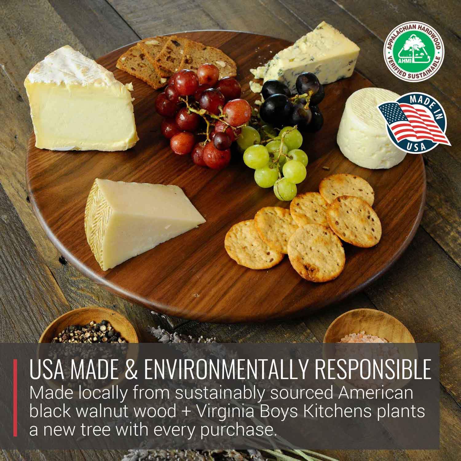 Walnut Wood Lazy Susan Centerpiece - Image 2