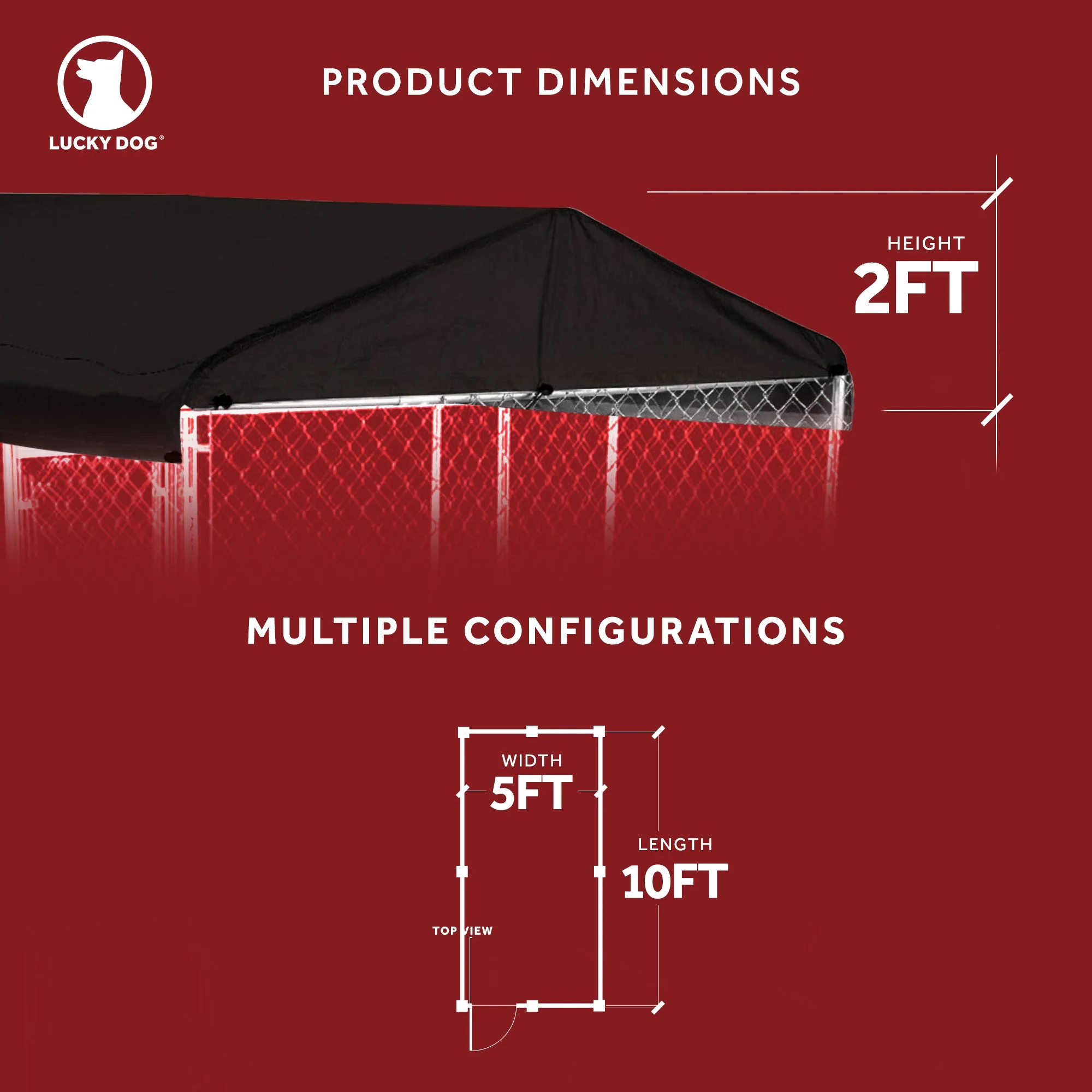 WeatherGuard CL-00301 5' x 10' Outdoor All Season Dog Kennel Waterproof Cover - Image 3