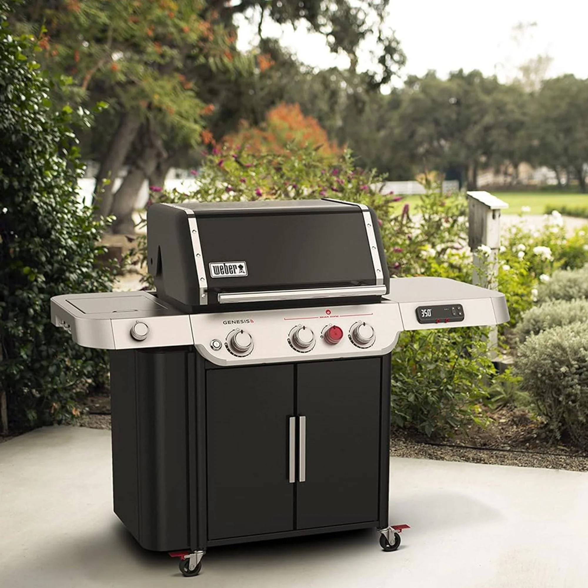 Weber Genesis EX-335 Outdoor 3 Burner Smart Natural Gas Barbecue Grill, Black - Image 4