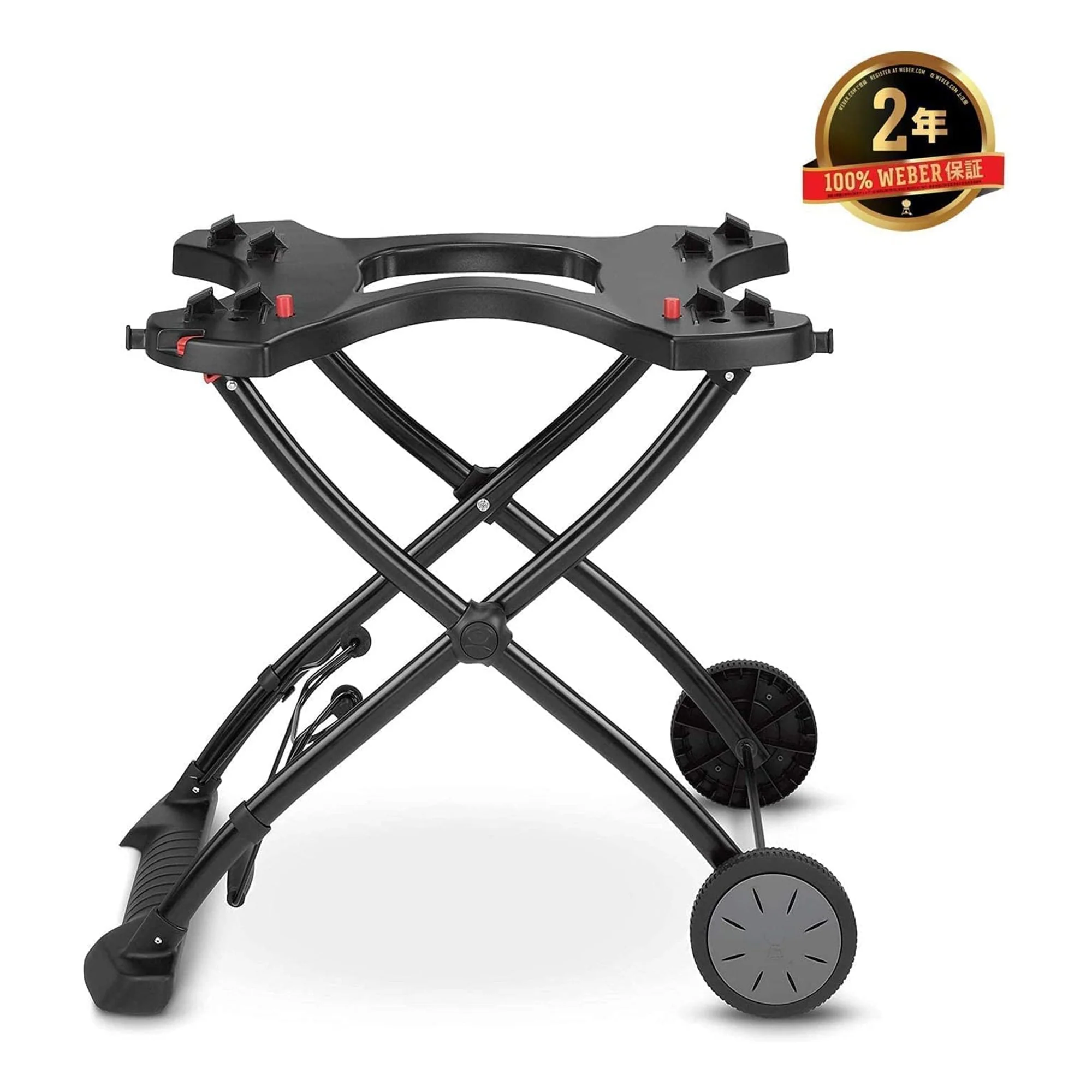 Weber Q Foldable Cart for Q1000 & 2000 Series Grills w/ Transport Handle, Black - Image 4
