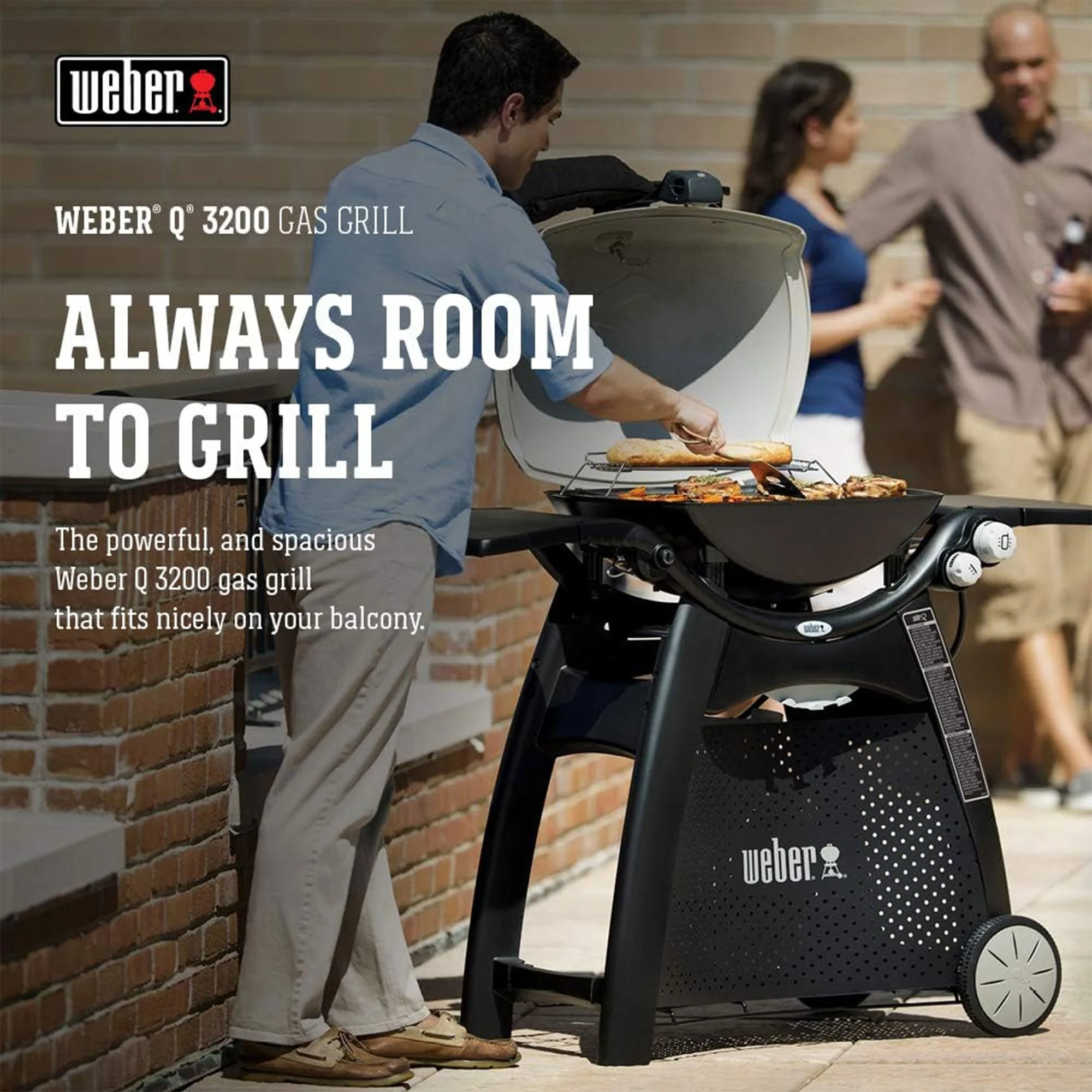 Weber Q3200 Aluminum Lid Portable 21,700 BTU Compact Natural Gas Grill, Titanium - Image 5