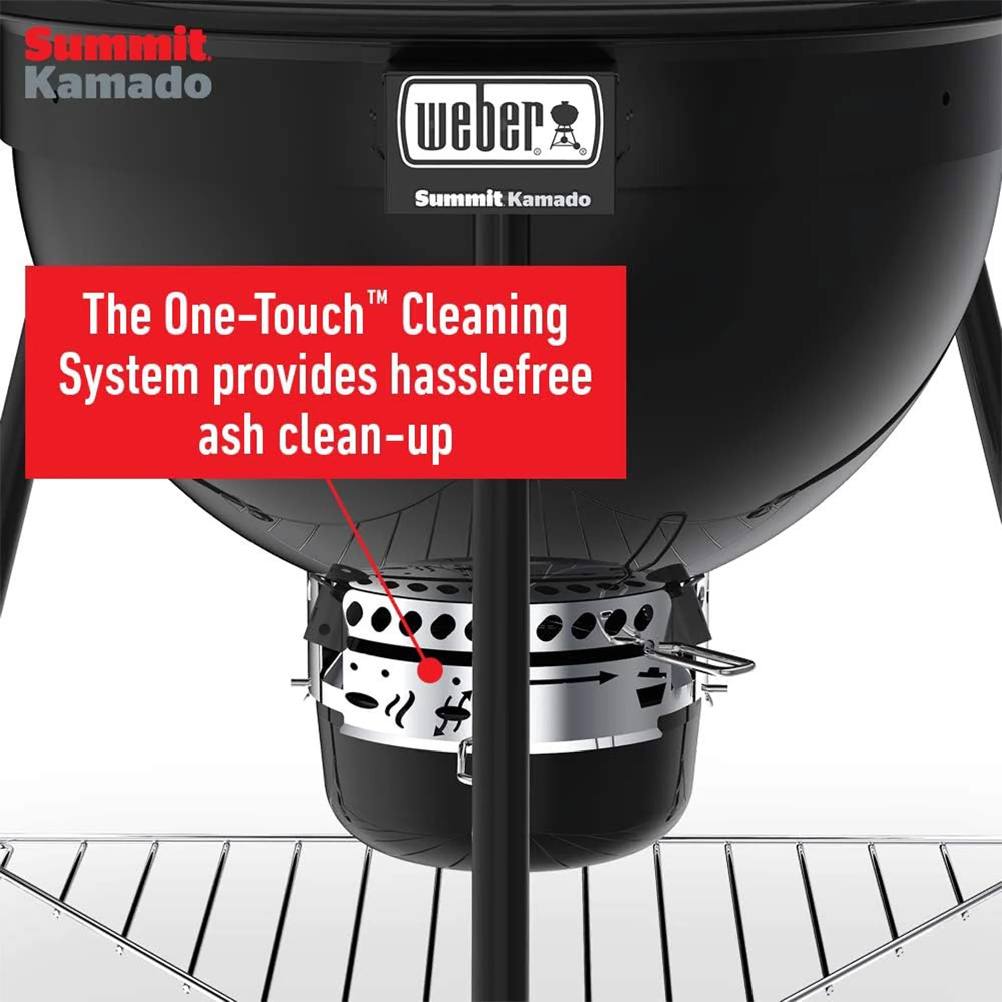 Weber Summit Kamado E6 Charcoal Grill w/Built In Stainless Steel Lid, Black - Image 6