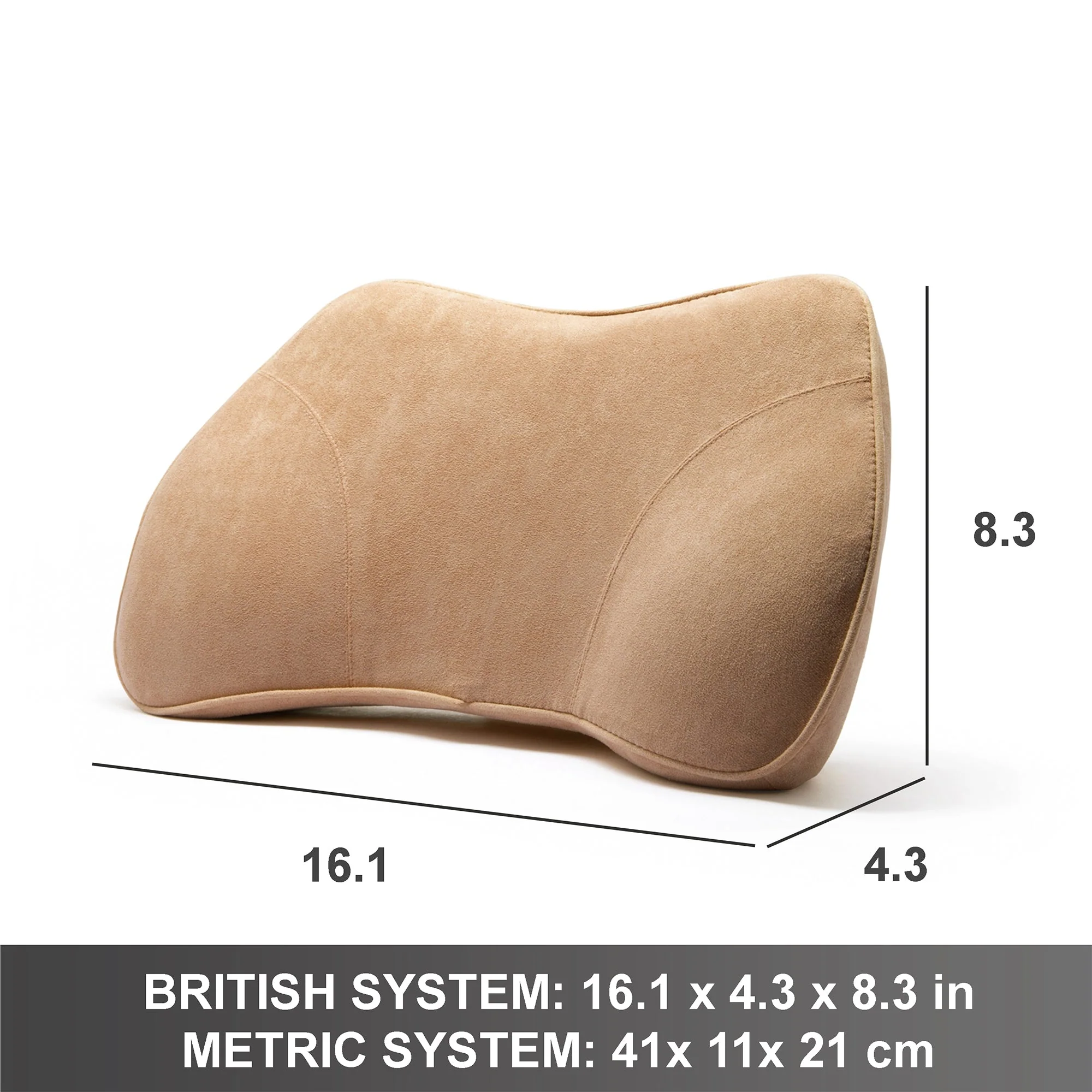 WENNEBIRD Model B Lumbar Memory Foam Support Pillow to Improve Posture, Beige - Image 12