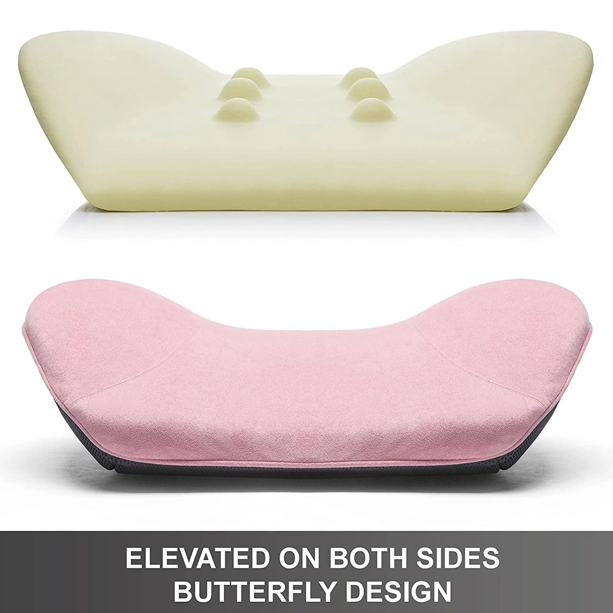 WENNEBIRD Model Q Lumbar Memory Foam Support Pillow to Improve Posture, Pink - Image 6