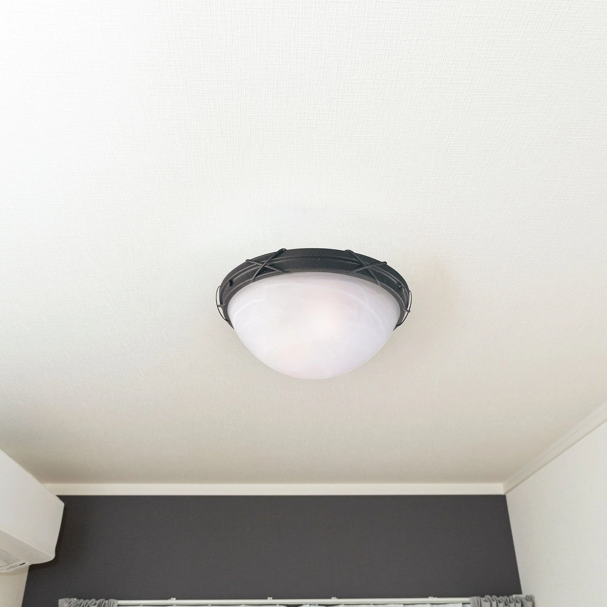 Westinghouse 12 x 5" Ceiling Light Fixture, Brown Patina & White Alabaster Glass - Image 4